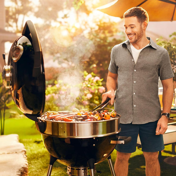 Napoleon PRO22K-LEG-3 Black PRO 22-Inch Charcoal Kettle Grill Stainles