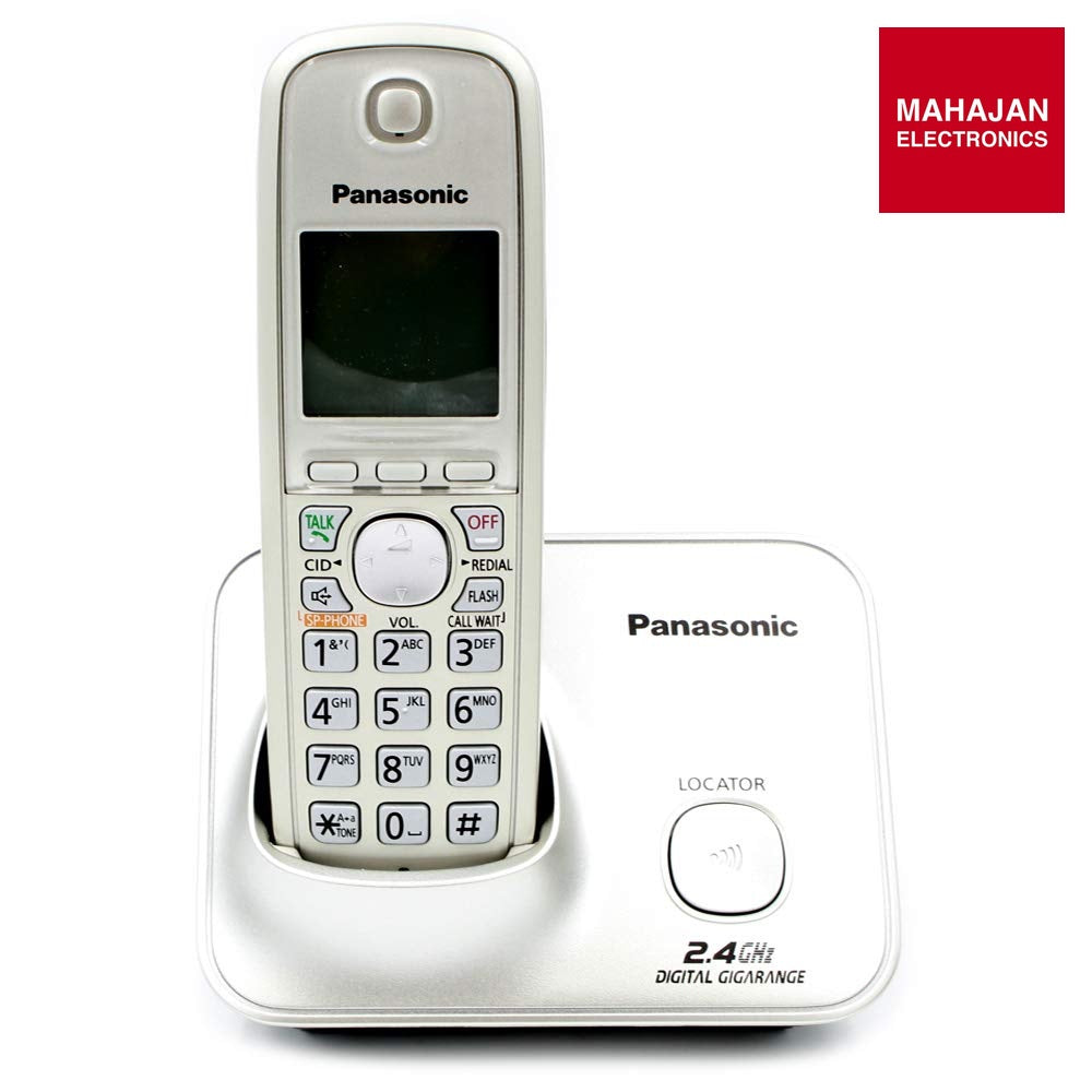 Panasonic TG3712SXN Silver | Caller ID, Dual Handset, Wall Mountable, Large LED Display, Phonebook up to 100 – Mahajan Electronics Online.