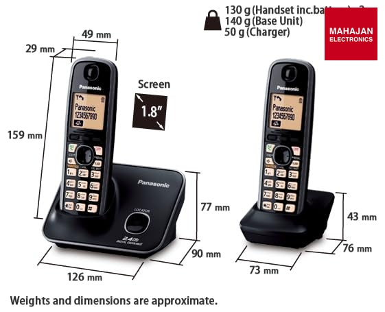Panasonic Single Line 2.4GHz KX-TG3712SXB Digital Cordless Telephone (Black) – Mahajan Electronics image 3 – Mahajan Electronics Online.