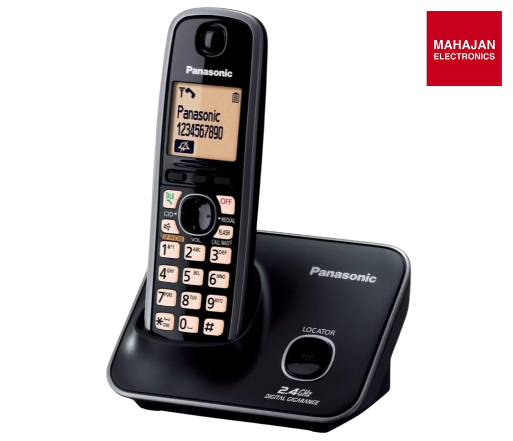 Panasonic TG3711SXB Single Line Digital Cordless Telephone, Black | 2.4 GHz, Single Line, Digital – Mahajan – Mahajan Electronics Online.