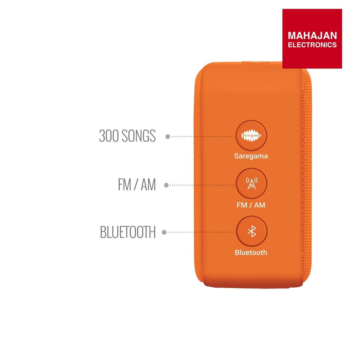 Saregama Carvaan Mini Bhakti- Music Player with Bluetooth/FM/AM/AUX (Orange) – Mahajan Electronics image 3 – Mahajan Electronics Online.
