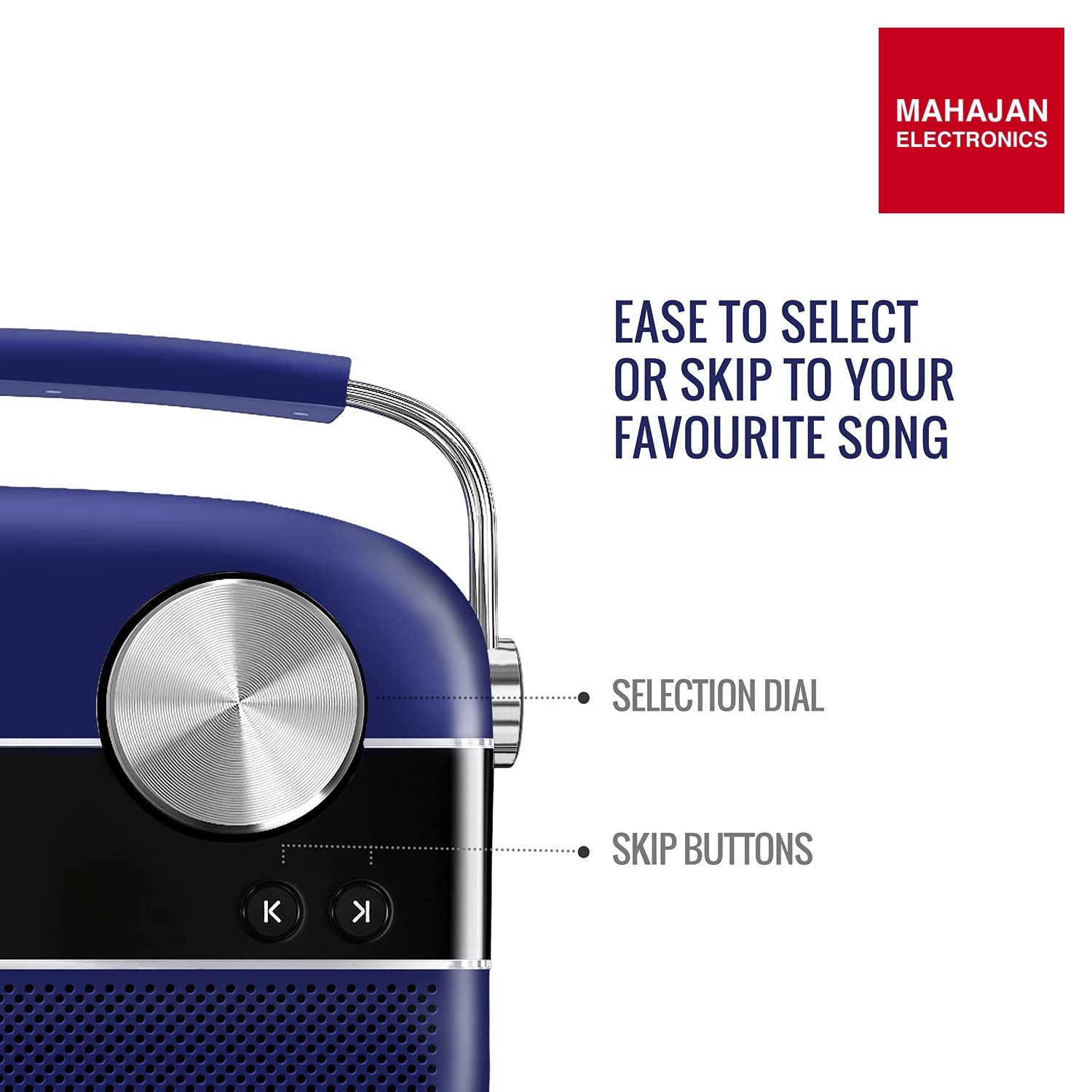 Saregama Carvaan Premium HIndi- Portable Music Player with 5000 Preloaded Songs, FM/BT/AUX (Royal Blue) – Mahajan Electronics Online.