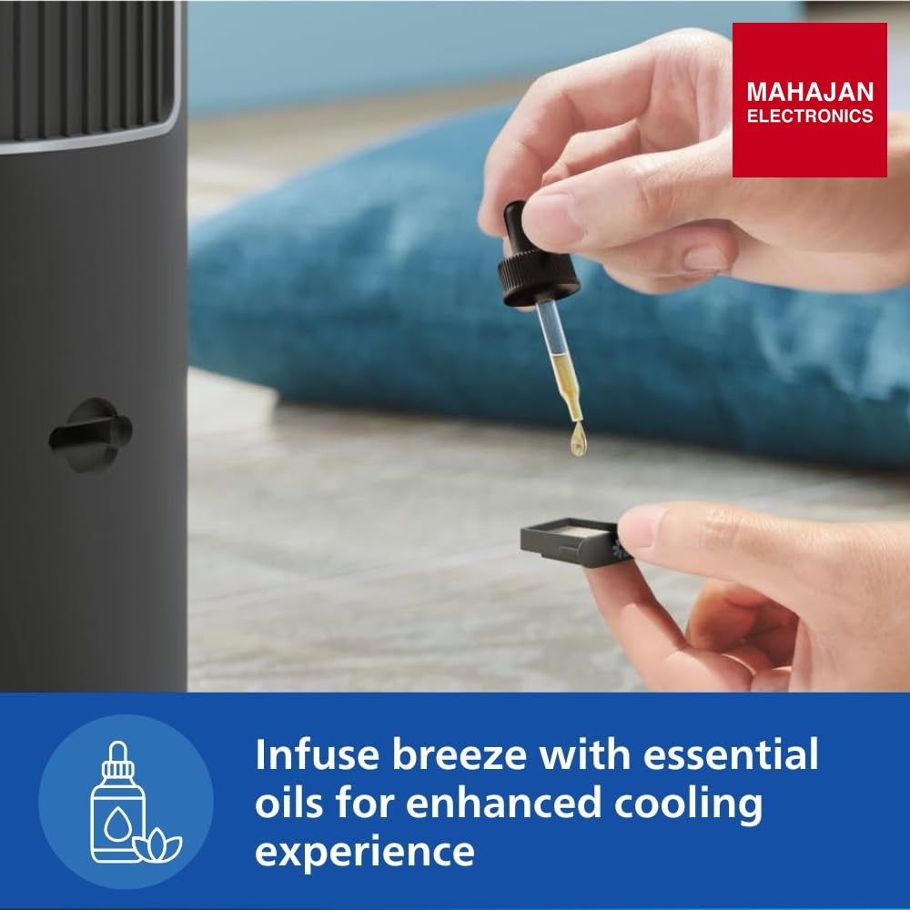 Philips CX 5535/11 Bladeless Tower Fan | Remote & Touch Control | Quiet Operation | 60° Oscillation (Black) – Mahajan Electronics Online.