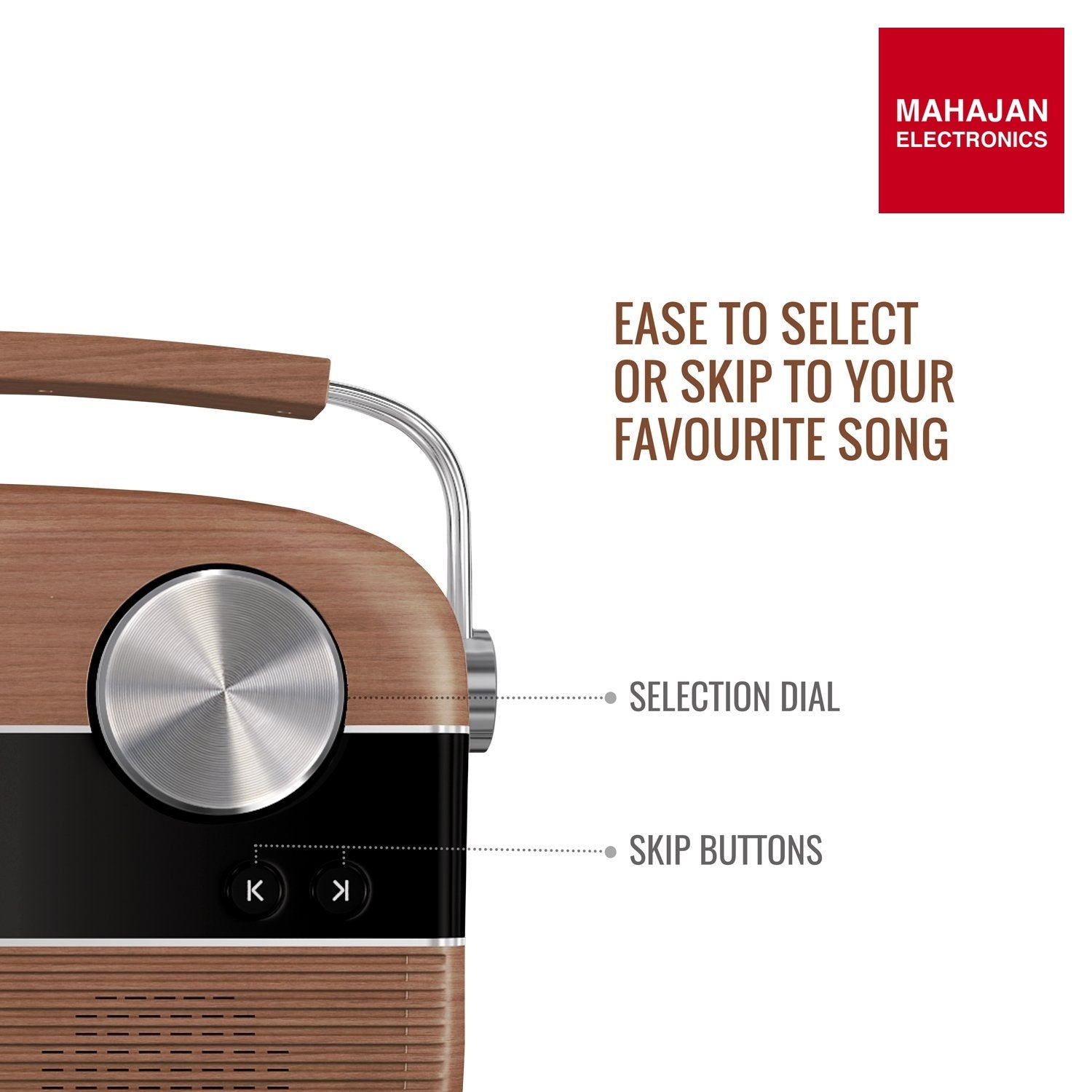 Saregama SC03 Carvaan Hindi - Portable Music Player with 5000 Preloaded Songs, FM/BT/AUX (Oak Wood Brown) – Mahajan Electronics image 7