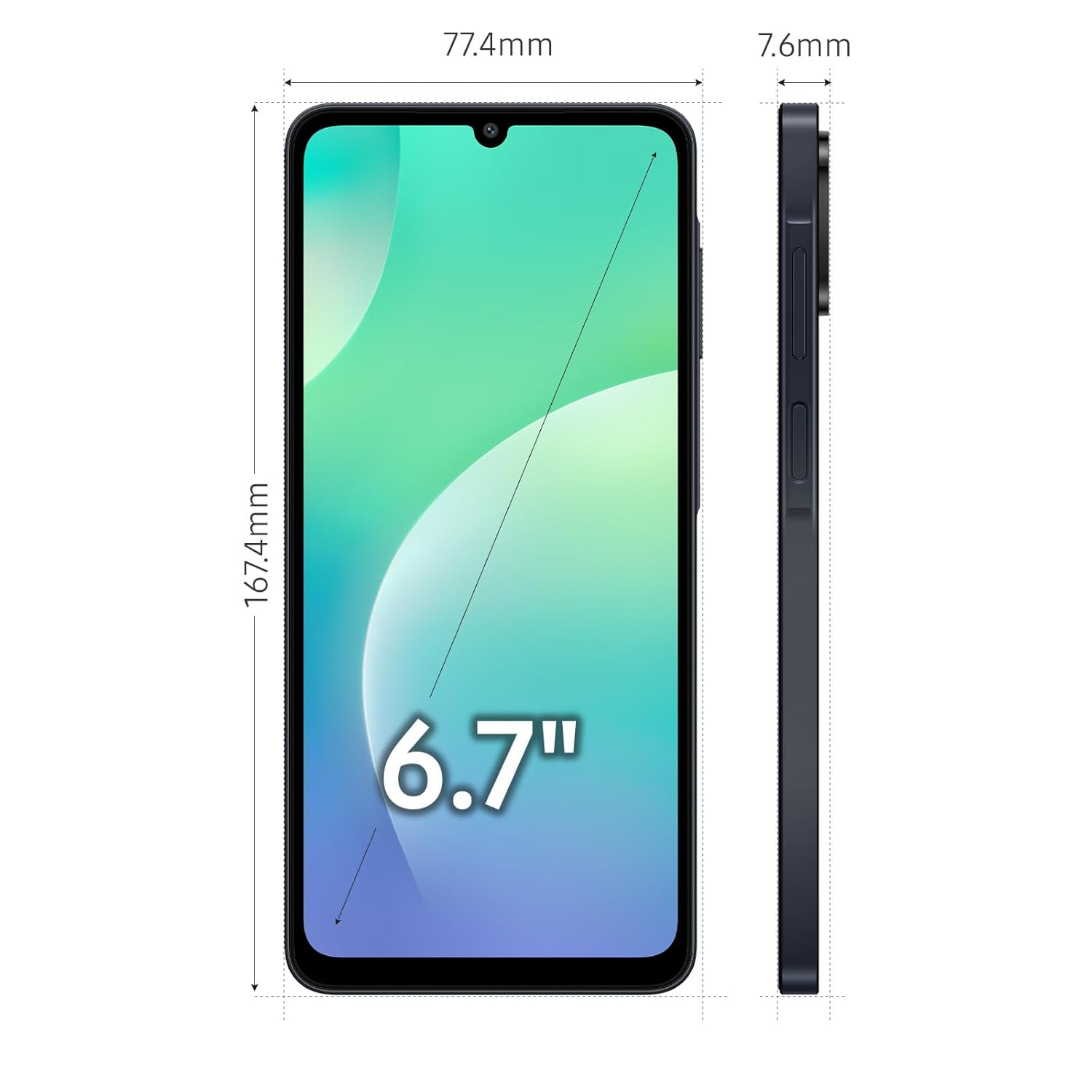 Samsung Galaxy M07 (Black, 4GB RAM, 64GB Storage) | MediaTek Helio G99 | IP54 Rating | 50MP Auto Focus Camera | 7.6mm Slim | 5000mAh Battery| 25W Fast Charging | 6 Gen of OS Upgrades | Without Charger Mahajan Electronics Online