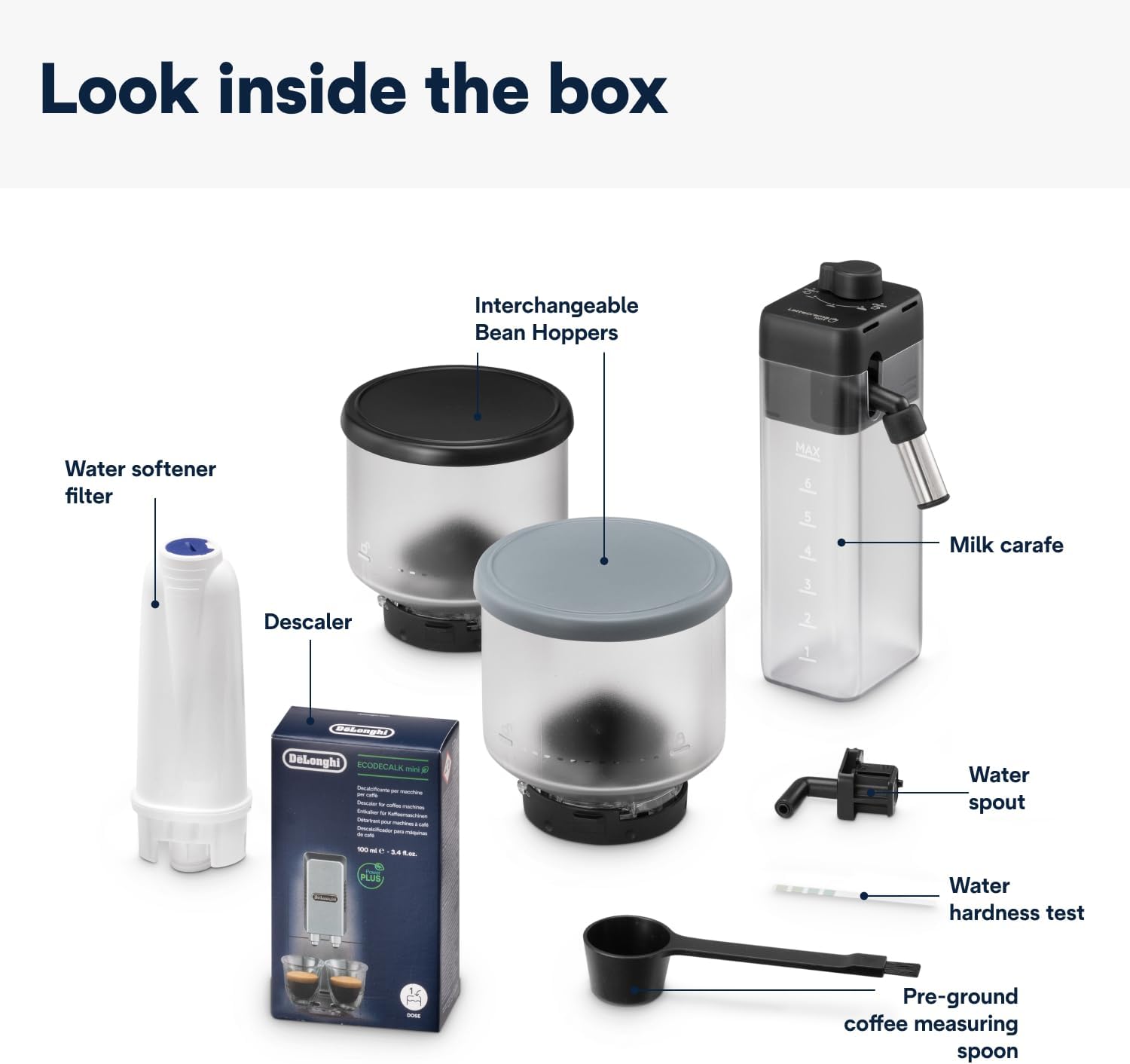 De'Longhi Rivelia EXAM440.55.B Fully Automatic Coffee Machine – LatteCrema Hot, Automatic Milk Frother, Bean-to-Cup, 16 Coffee Recipes, Compact Design, Full Touch Color Display – Black Mahajan Electronics Online