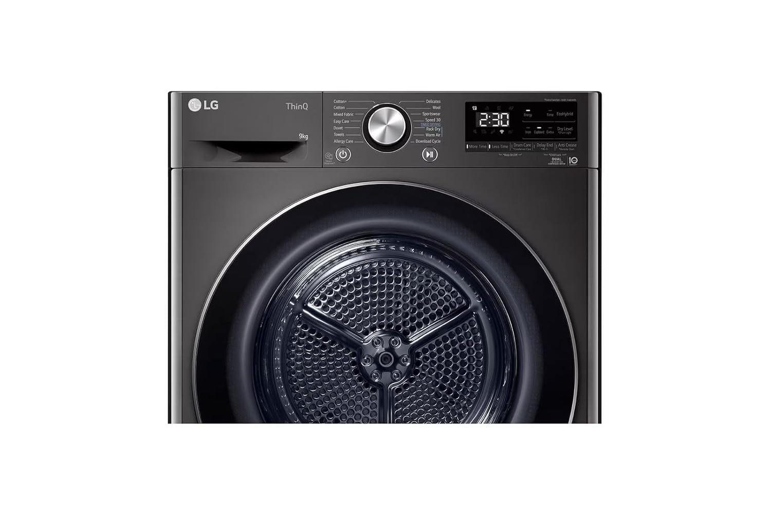 LG DHV09SAB 9Kg Dryer , Dual Inverter Heat Pump, Black Steel Mahajan Electronics Online