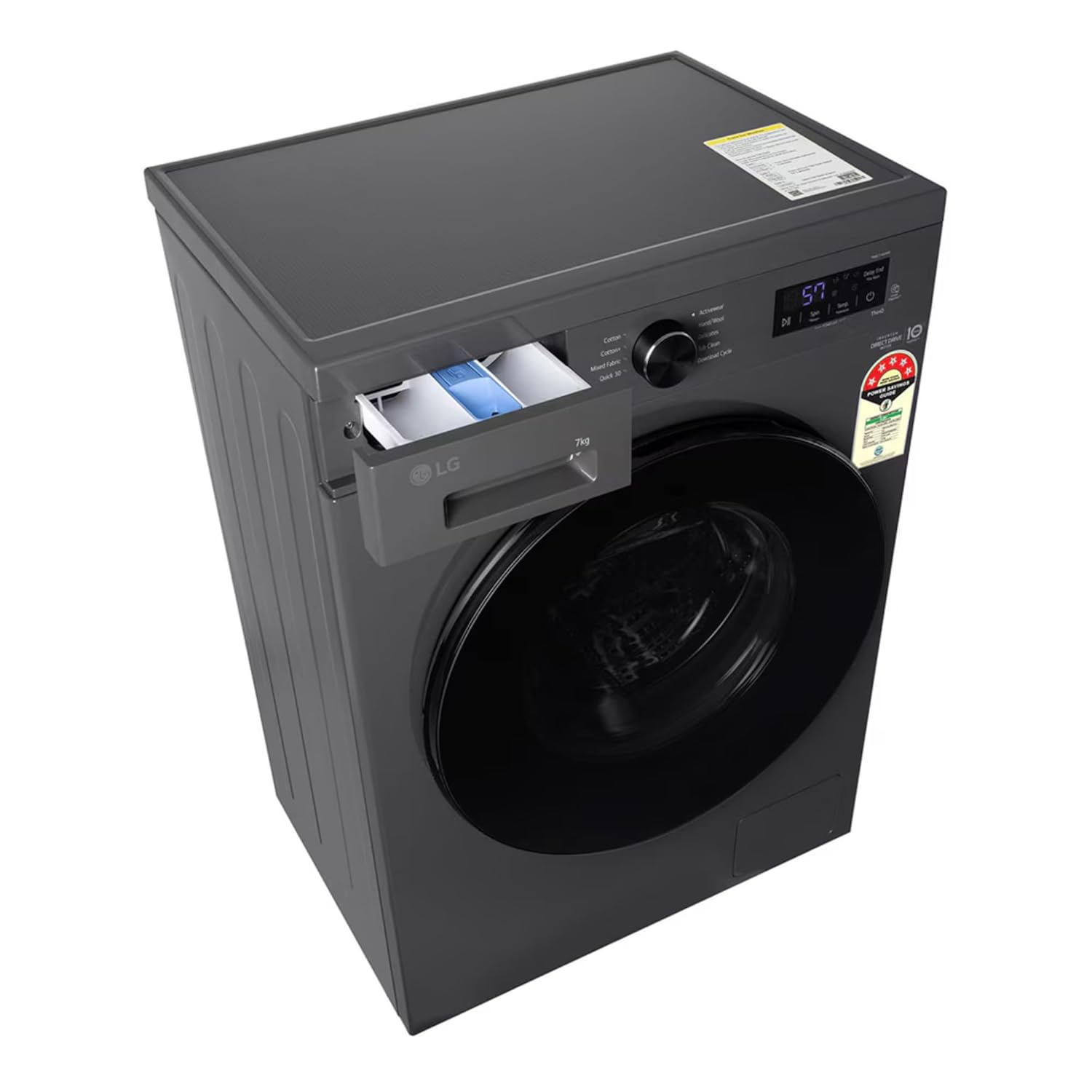 LG FHB1207Z4M 7 Kg 5 Star Inverter Direct Drive Fully Automatic Front Load Washing Machine ( Middle Black) Mahajan Electronics Online