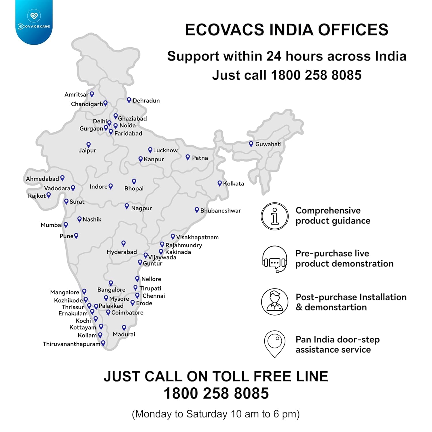 ECOVACS N50 Pro Mini  Robot Vacuum and Mop, PowerBoost Charging,  Self-Washing Mop, 25000Pa Suction Mahajan Electronics Online
