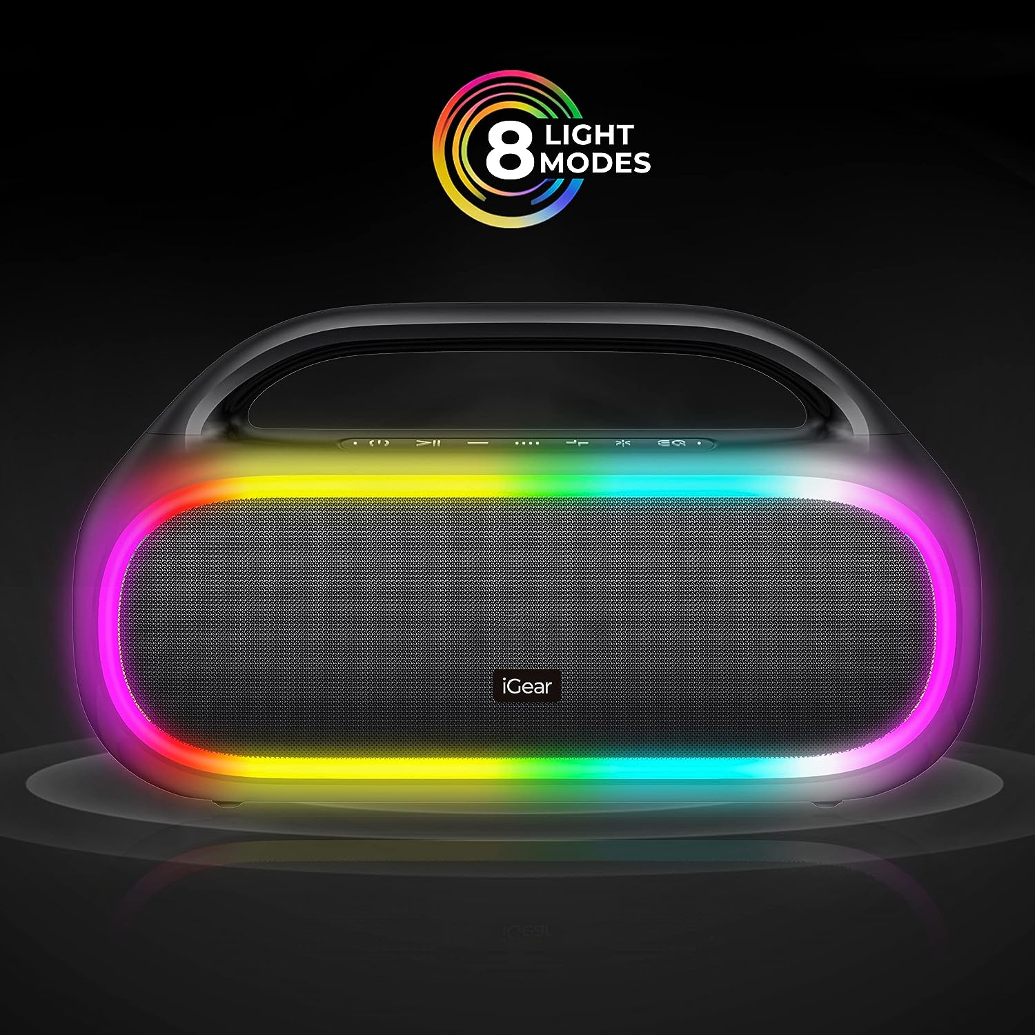 iGear Grape Portable ‎iG-1147 Wireless Speaker with 70W Output, with Wireless Rechargeable MIC, RGB LED's, TWS Mode, Multi-Compatibility Modes Type-C Charging