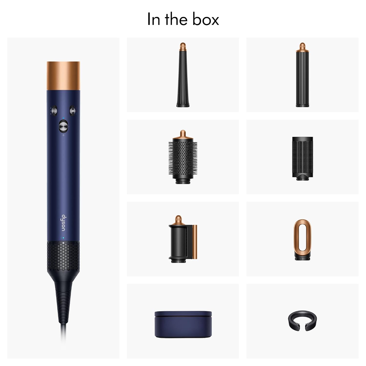 Dyson Airwrap I.D. 6-In-1 Multi-Styler | Styles Without Heat Damage| Cold Shot| Enhanced Coanda Airflow, 1300 Watts (Prussian Blue/Rich Copper) HS 08 PBRC IN Dyson