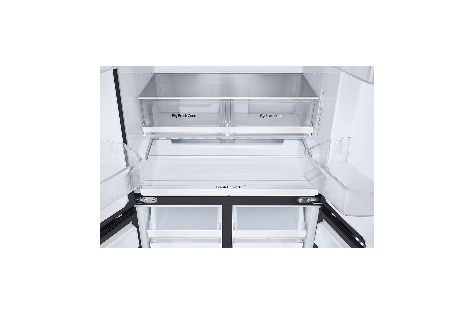 LG GV-B25FFGMB 610L French Door Refrigerator, Fresh Converter+, Wi-Fi Convertible, DoorCooling+ Black Glass Finish, 3 Star LG