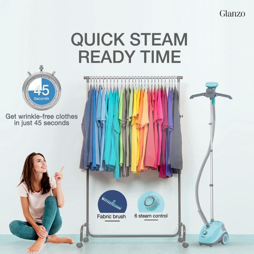 Havells Glanzo Garment Steamer 1650 Watts (Blue And Grey) (GHGGSBRB165) Mahajan Electronics online