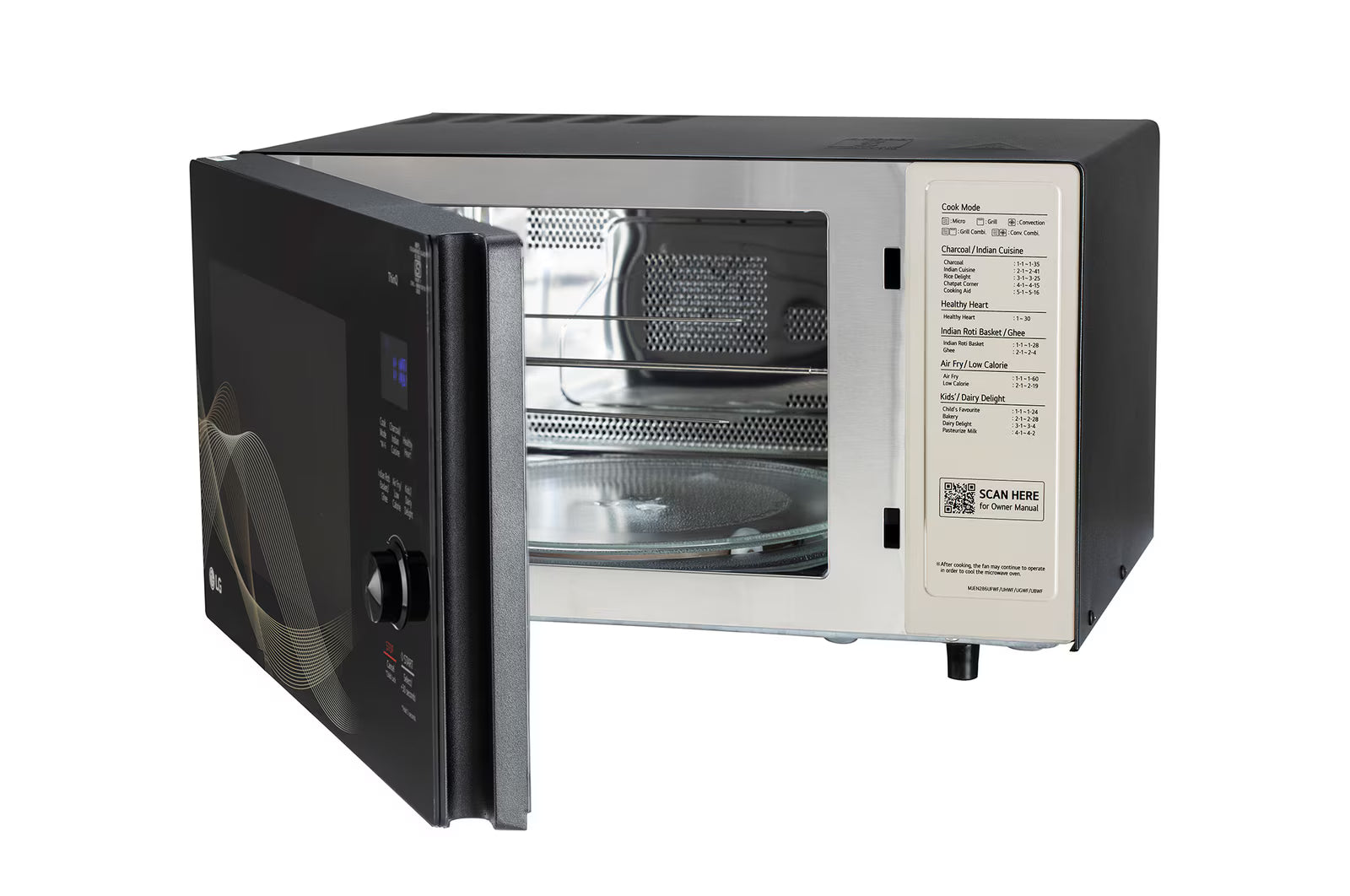 LG MJEN286UHWF 28 L Convertible Microwave Oven with Air Fry, Charcoal Lighting Heater™, 331 Auto Cook Menu Powered by Thinq, Black Mahajan Electronics Online