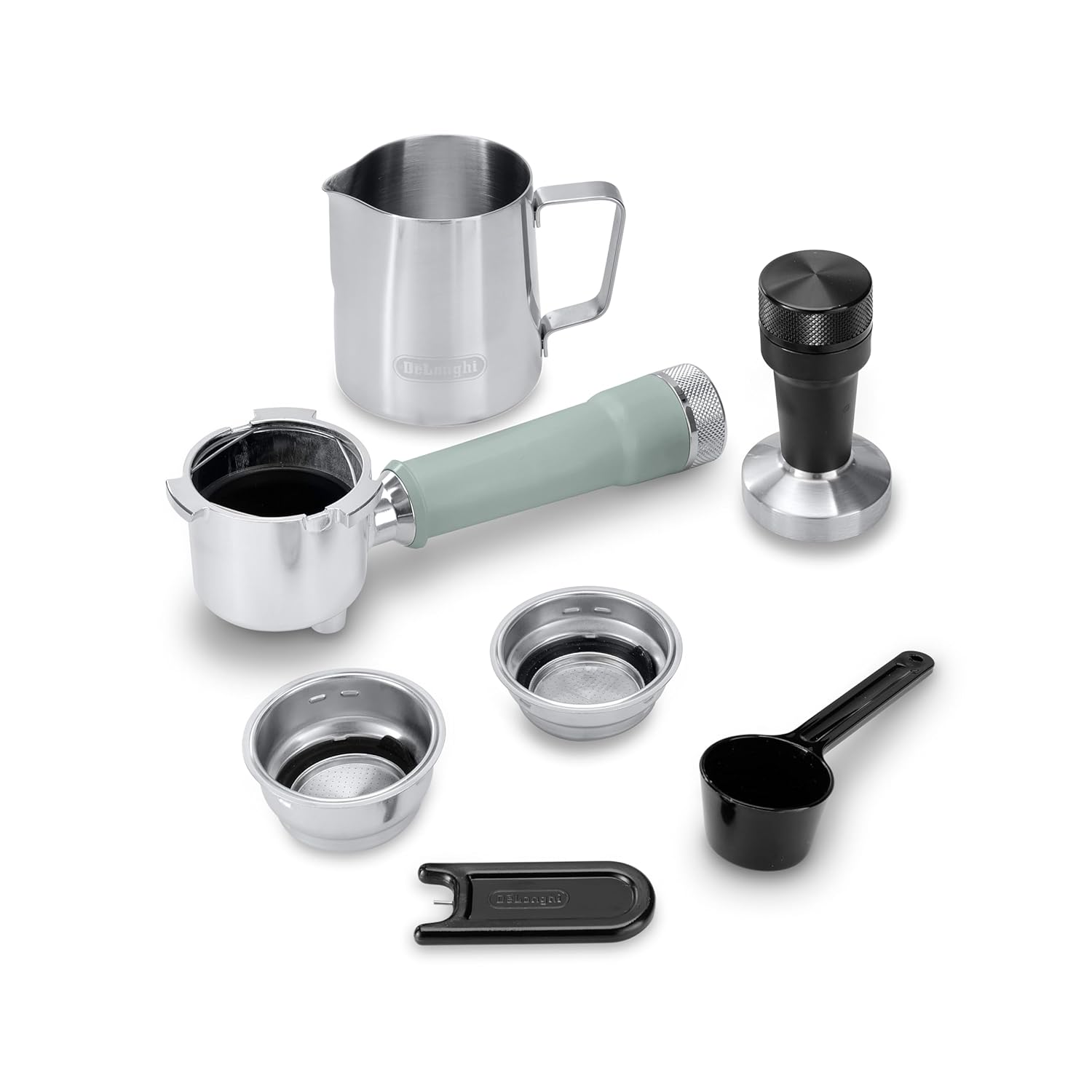 De’Longhi Dedica Duo EC890.GR Barista Coffee Machine with Pump, Espresso and Cold Brew, Manual Coffee Machine with Latte Art Steam Wand, 15 cm Wide, 2 Espressos, Touchscreen, Cups up to 13 cm (green) Mahajan Electronics Online