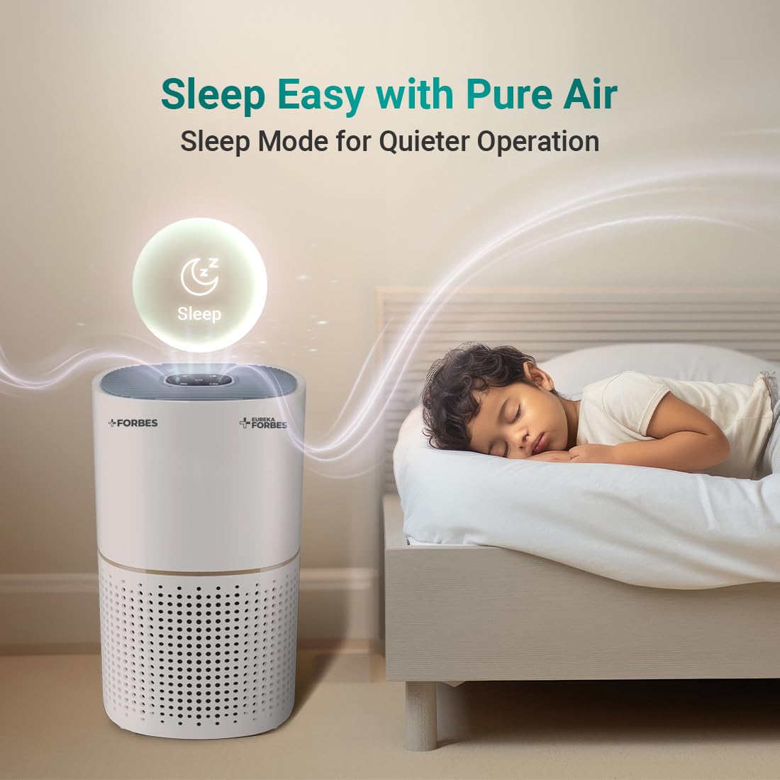Eureka Forbes Air Purifier 230|True HEPA H13 Filter & Surround 360° Air Intake Tech(Approx. 1.5-2 Yrs)| Removes 99.97% PM2.5, Dust & Allergens| 4-Stage Purification|Coverage 310 Sq. Ft|Sleep Mode Mahajan Electronics Online