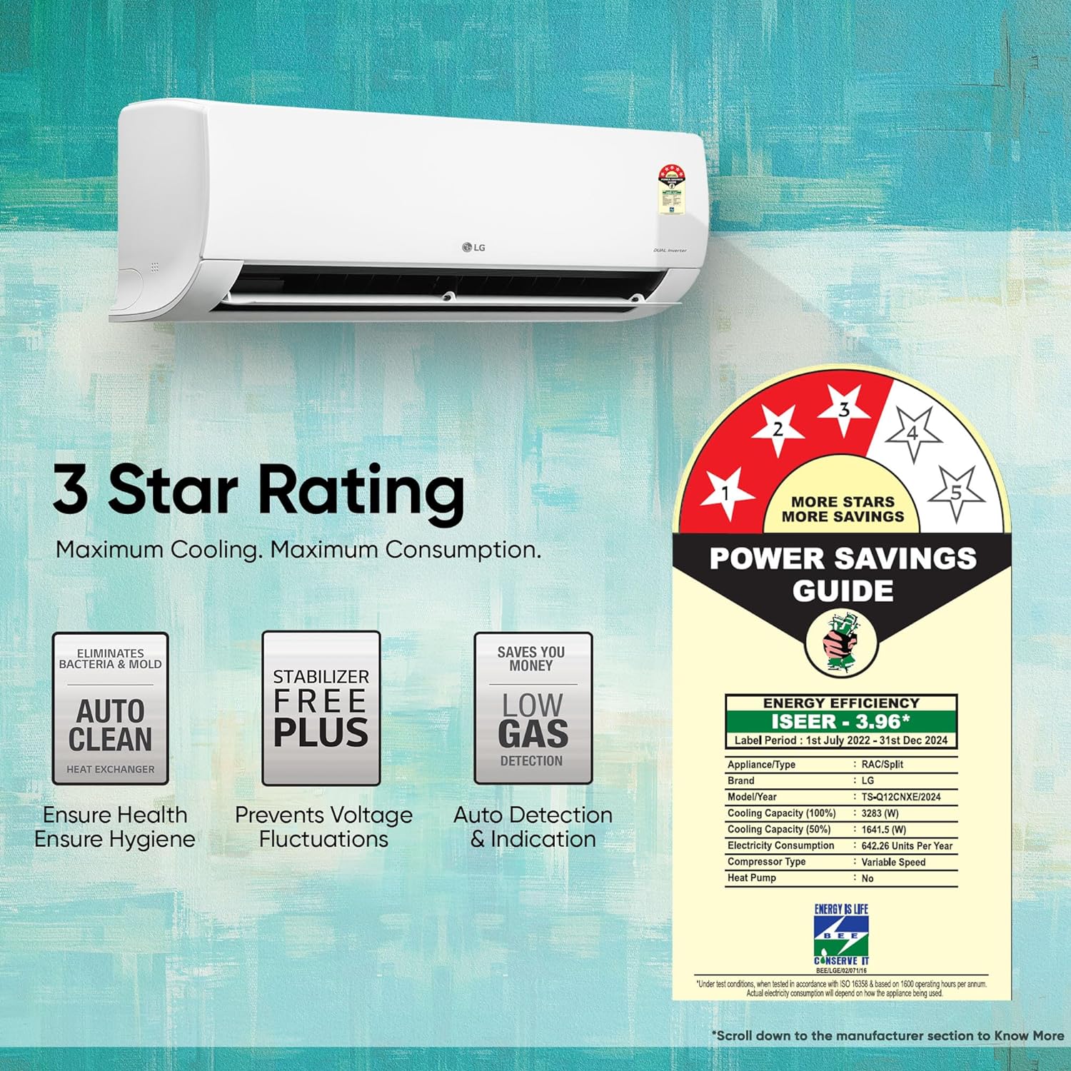 LG TS-Q12CNXE 1 Ton 3 Star Dual Inverter Split Ac (Copper, AI Convertible 6-In-1 Cooling Mahajan Electronics Online