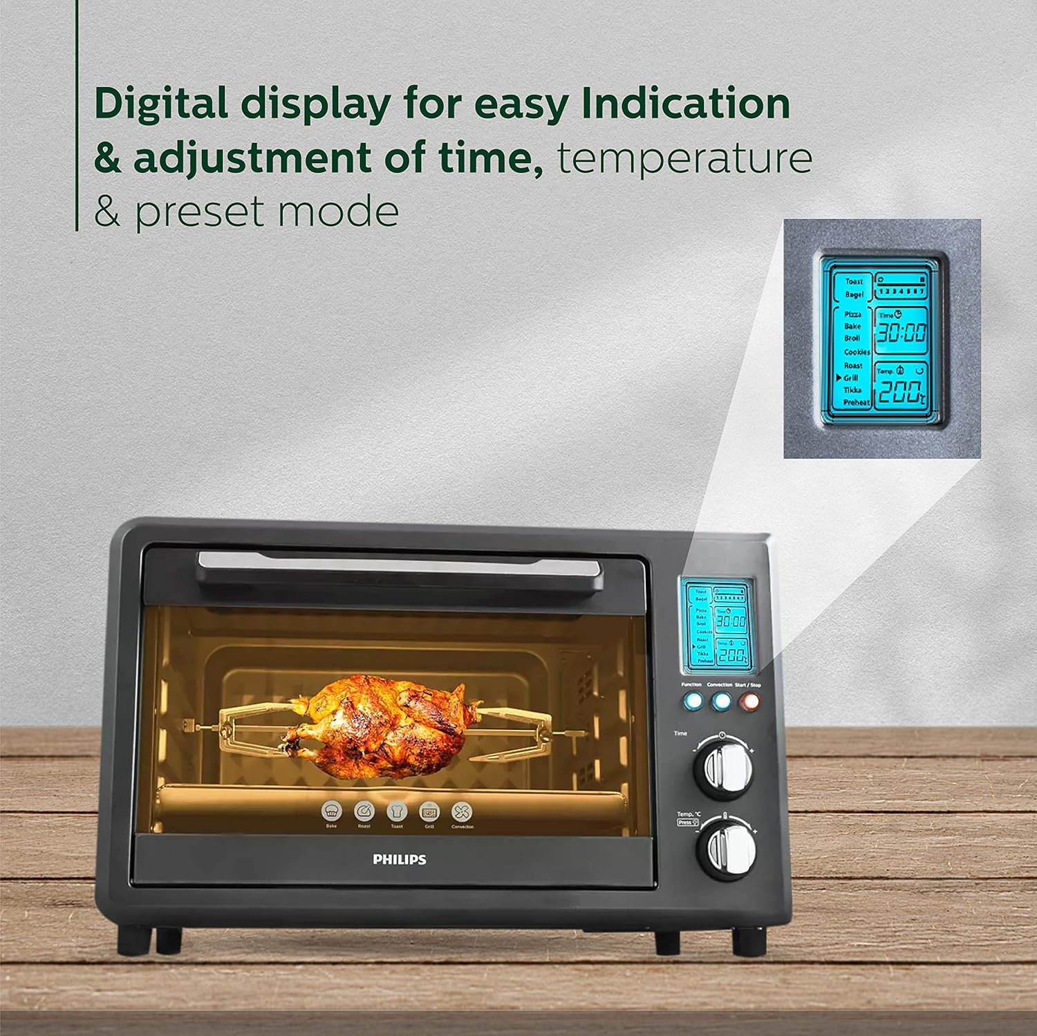 Philips HD6976/00 36 Litre Digital Oven Toaster Grill, 2000W, with Opti Temp Technology Mahajan Electronics Online