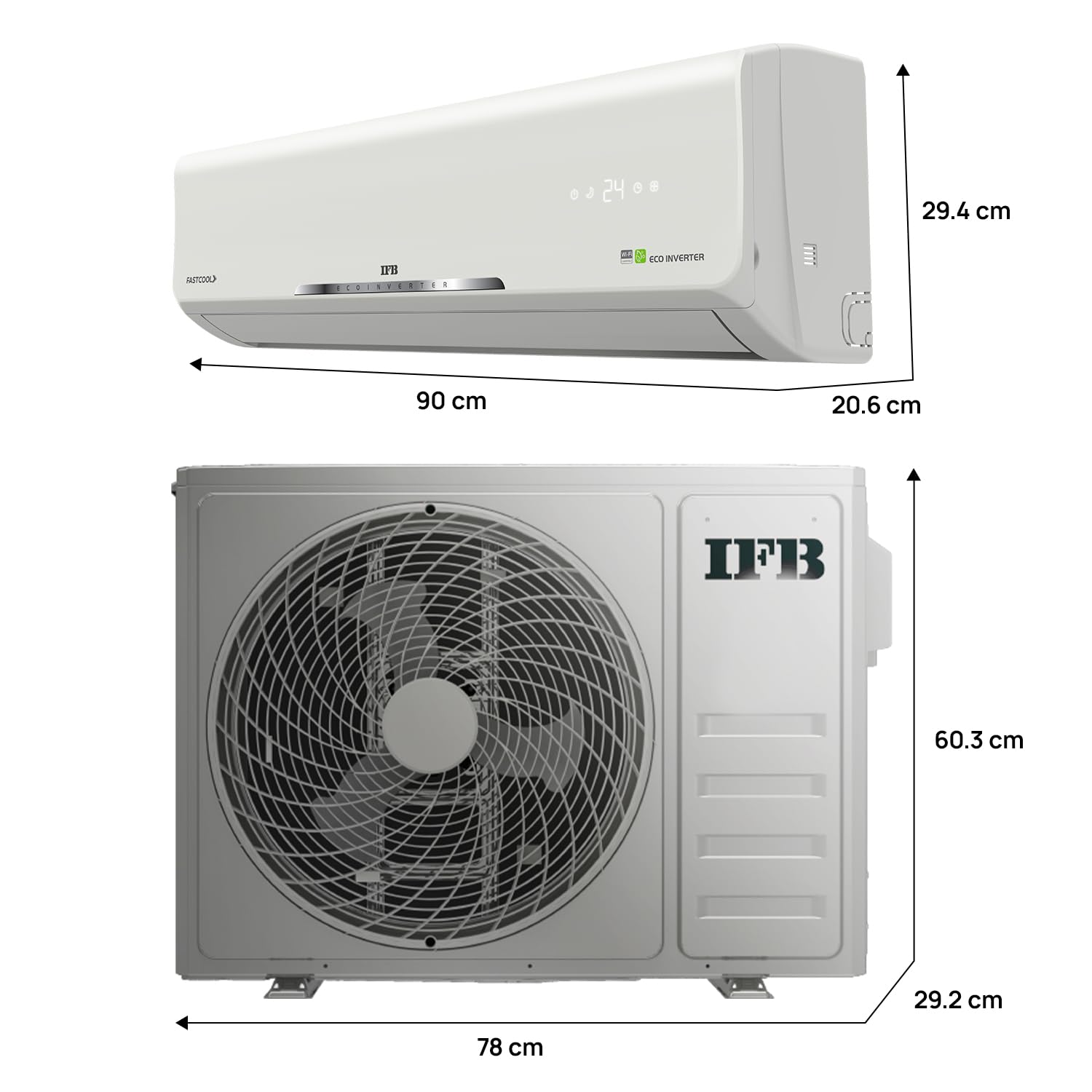IFB CI185SS22RGN1 2025 Model Silver Star Series 1.5 Ton 5 Star Split AC with HD Compressor, AI, Dual Gold Fin, Nano Tek Coating & 8-in-1 Flexi Mode – White (Copper Condenser) Mahajan Electronics online