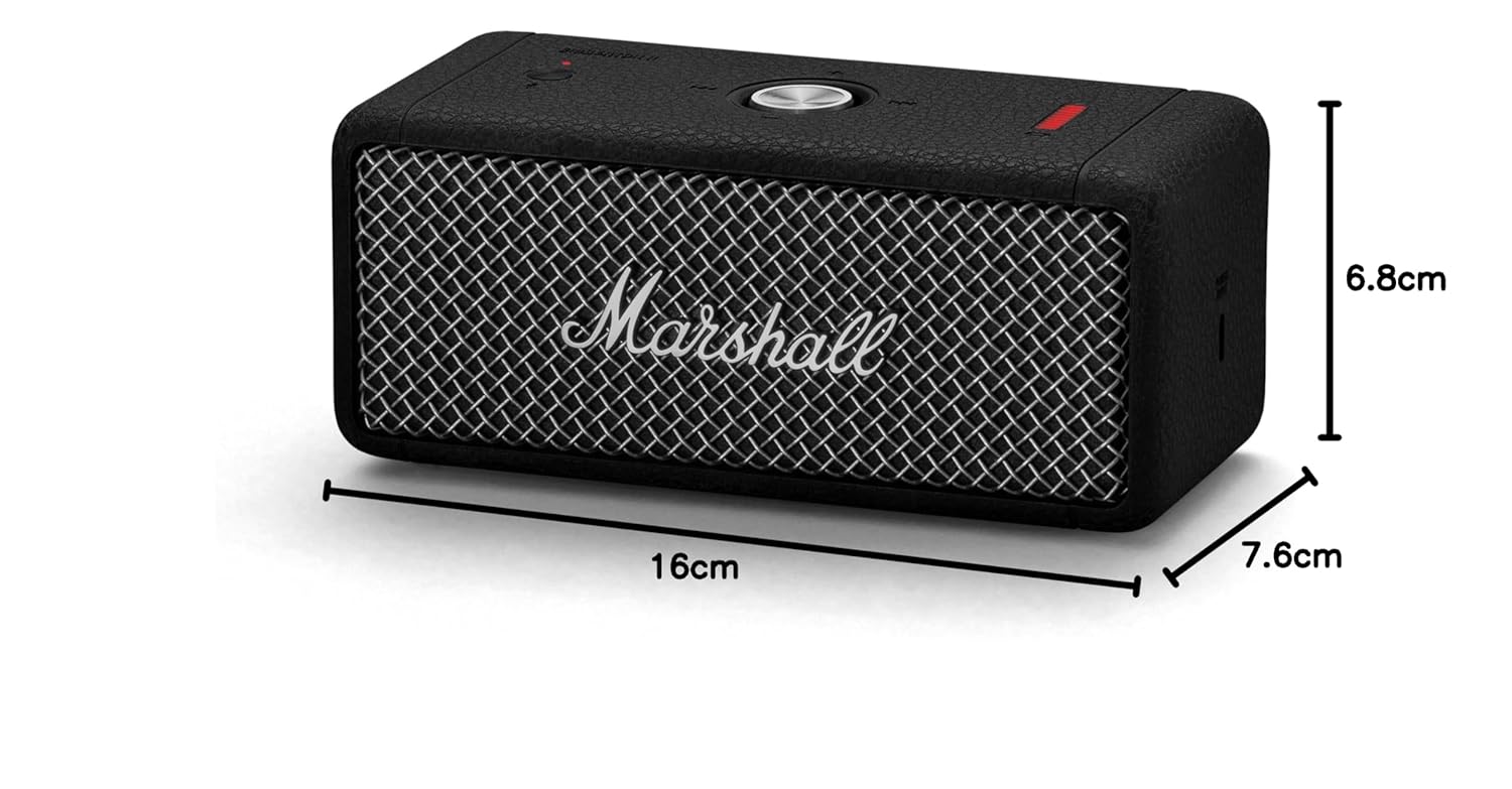 Marshall Emberton II Portable Bluetooth Speaker (Black & Steel) | 30+
