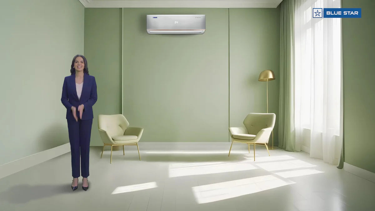 Blue Star IC312DNUHC 1.0 Ton 3 Star Inverter Split AC (Hot & Cold, Convertible, Dust Filter, White) Mahajan Electronics Online