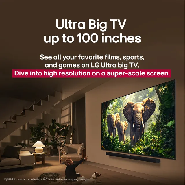 LG 86QNED8GA6A 217cm (86) 4K QNED MiniLED TV α8 AI Processor 4K Gen2, FILMMAKER MODE™, Dolby Atmos, 2025 Mahajan Electronics Online