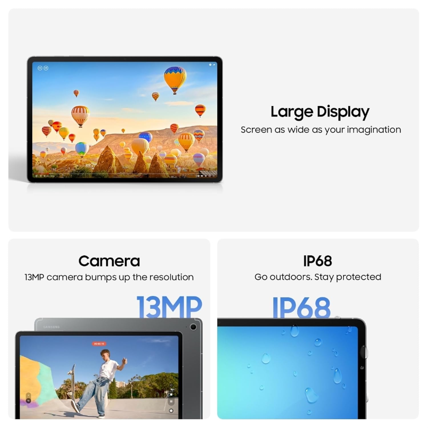 Samsung Galaxy Tab S10 FE+, S Pen in-Box, 27.7 cm (13.1 inch) LCD Display, 12 GB RAM, 256 GB Storage, Wi-Fi + 5G Tablet, Silver Mahajan Electronics Online