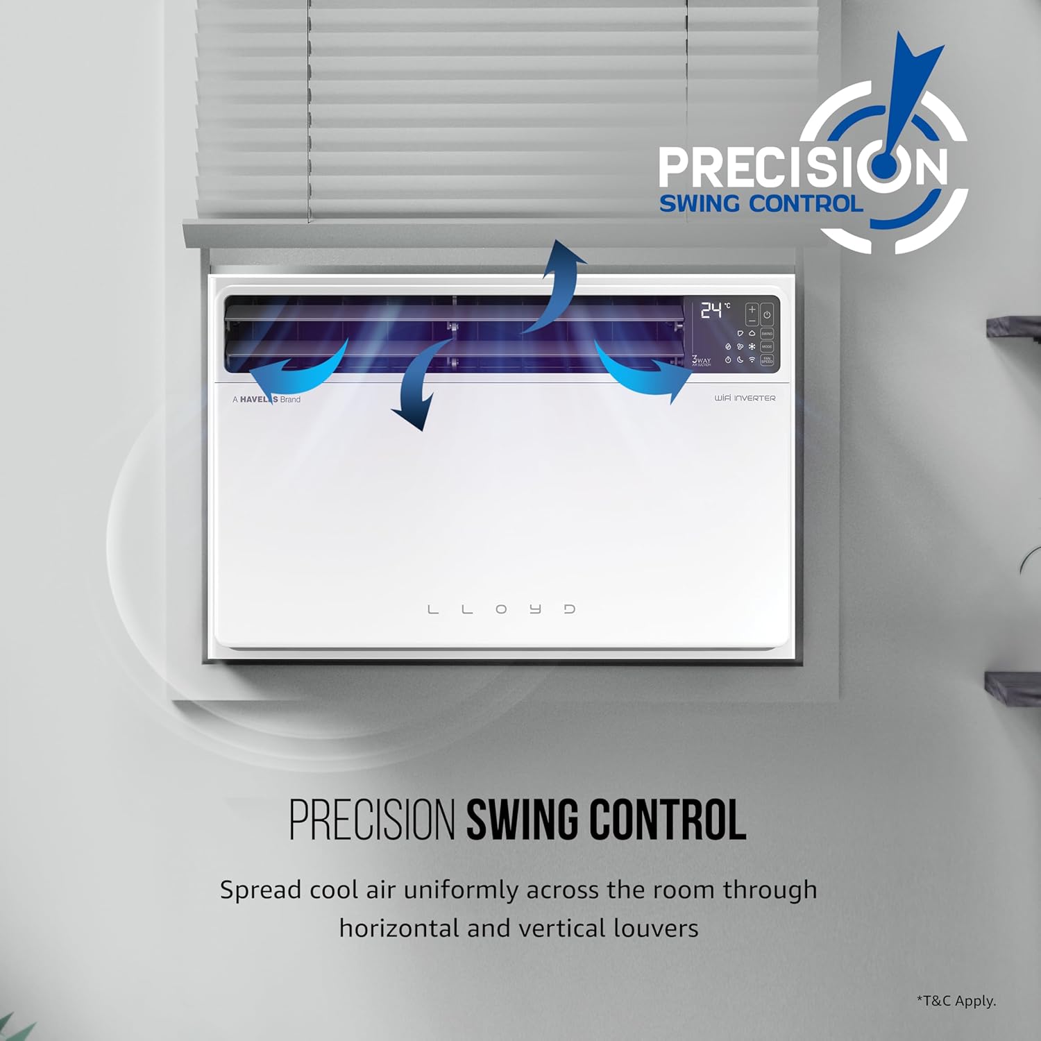 Lloyd GLW18V5FWTBR 1.5 Ton 5 Star Inverter Window AC (Copper, Convertible 6-in-1 cooling, 4 Way Air Swing, Clean Air Filter, White) Mahajan Electronics Online