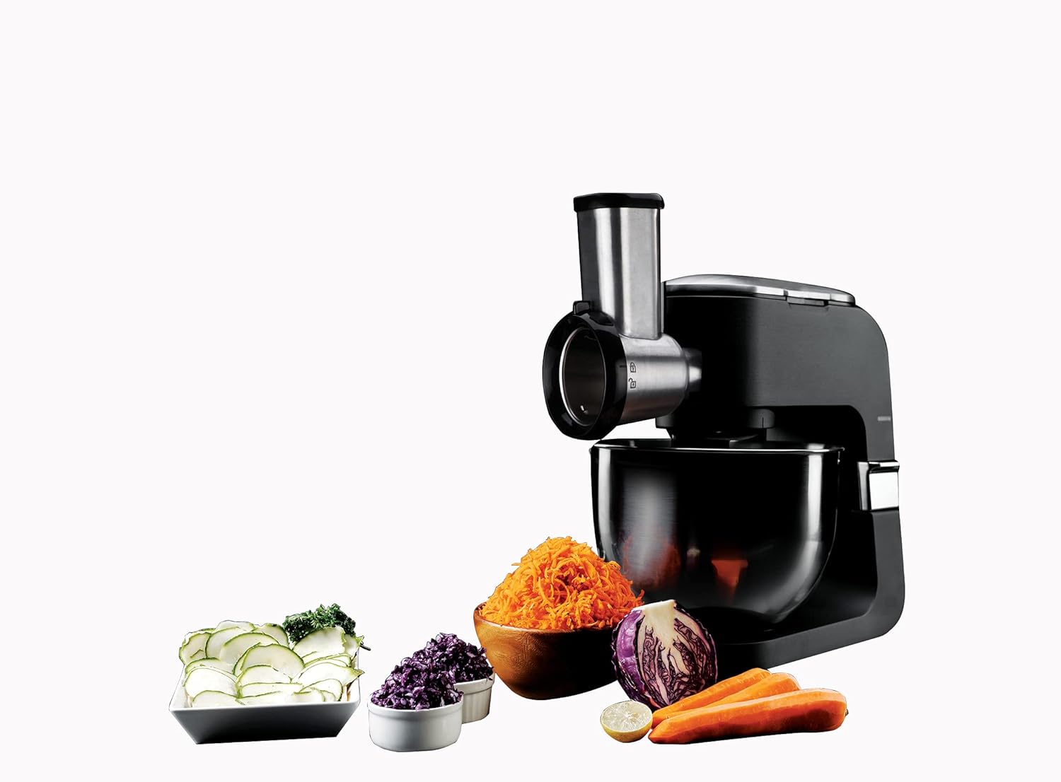 Hafele 1300W Viola Pro, Kitchen Machine With 6.5L Mixing Bowl, 3 Mixing Attachments, Vegetable Slicer (4 Attachments), Black MAHAJAN ELECTRONICS ONLINE