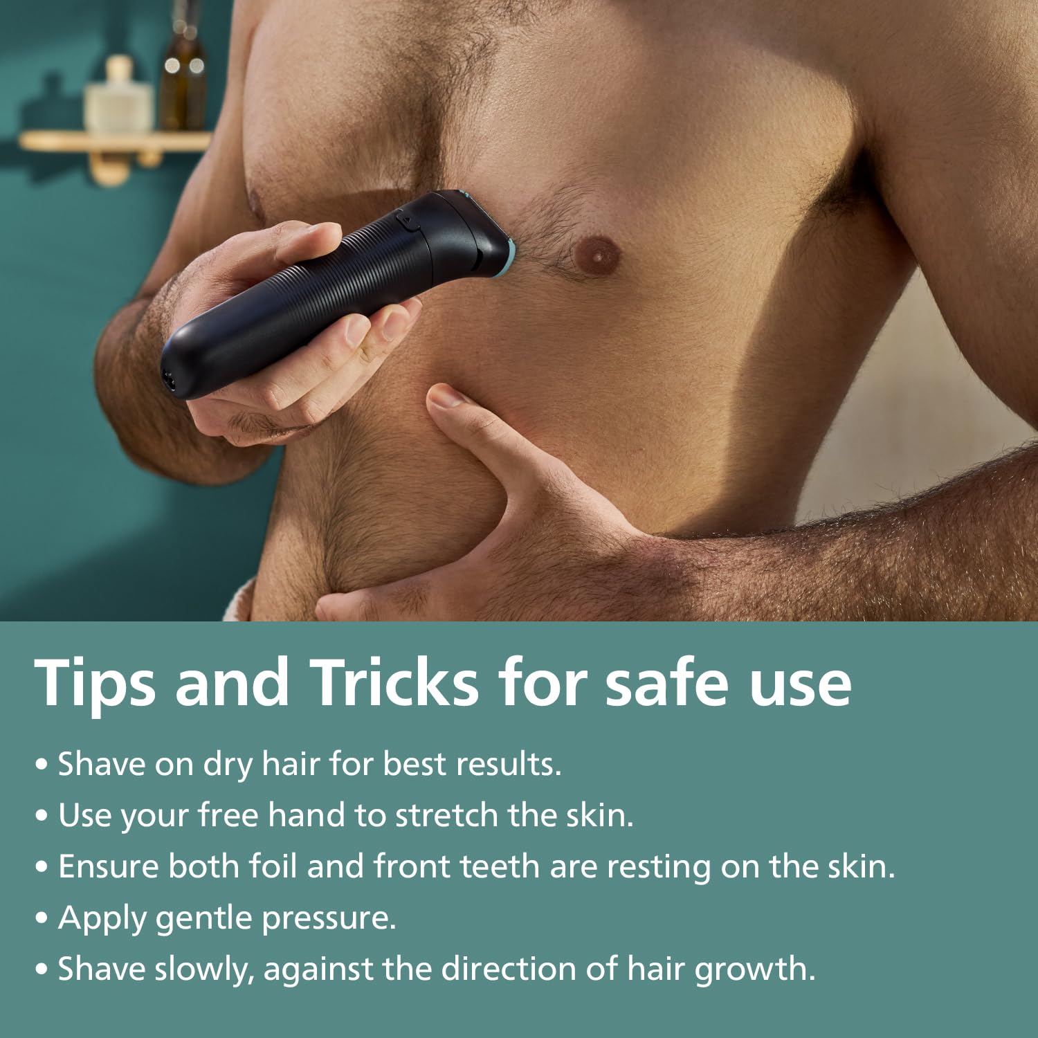 Philips BG5475 Body & Balls Trimmer for Men Private Parts | Back Attachment | Clinically Tested on Sensitive Skin | Skin Safe Intimate Grooming | 100% Showerproof | 100min runtime | 5yrs* Warranty Philips