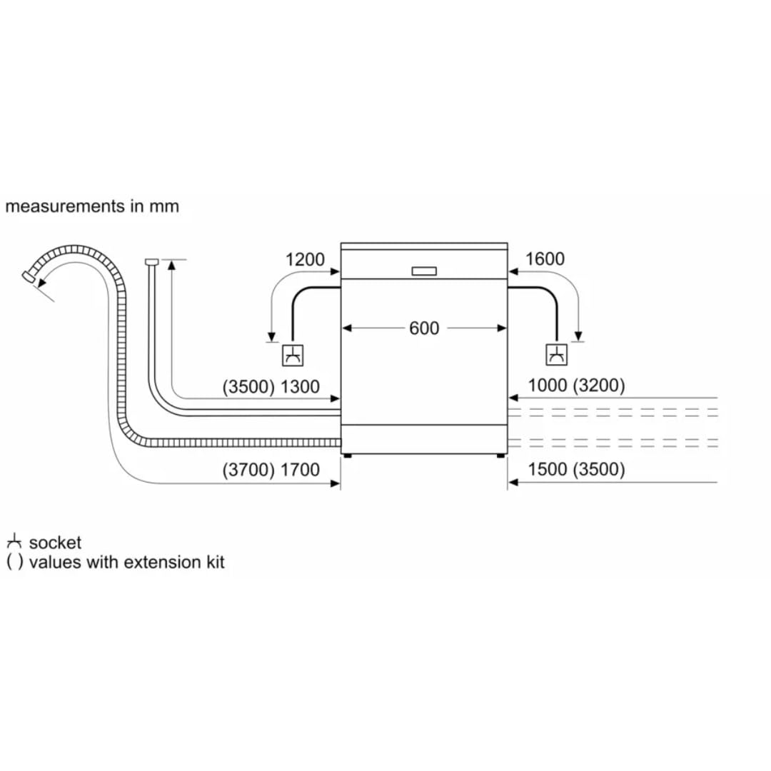 Bosch 14 Place Settings Dishwasher (SMS6IKW01I, Free-Standing, 60 cm, White, Home Connect, EcoSilence Drive, Intensive Kadhai Wash, Inverter Motor) Mahajan Electronics Online