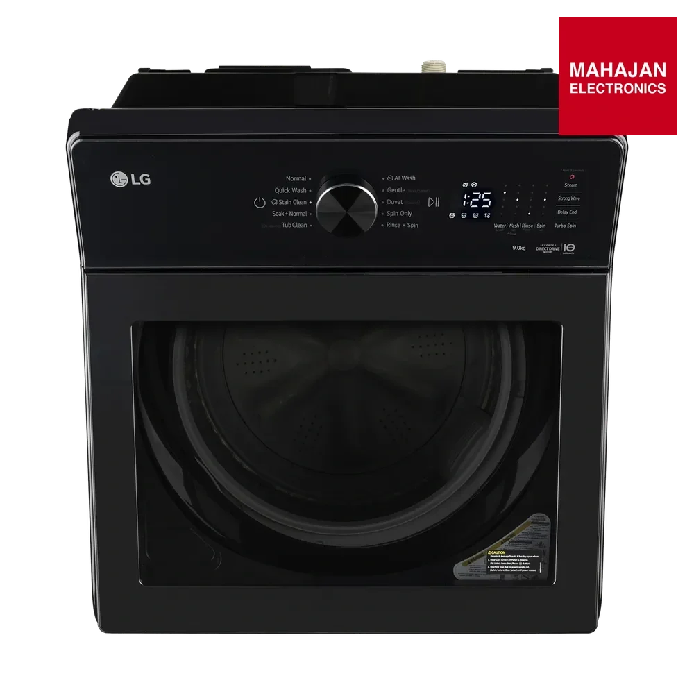 LG TX309SPO 9 kg 5 Star Inverter Fully Automatic Top Load Washing Machine (TX, In Built Heater, Onyx Black) – Mahajan Electronics Online.