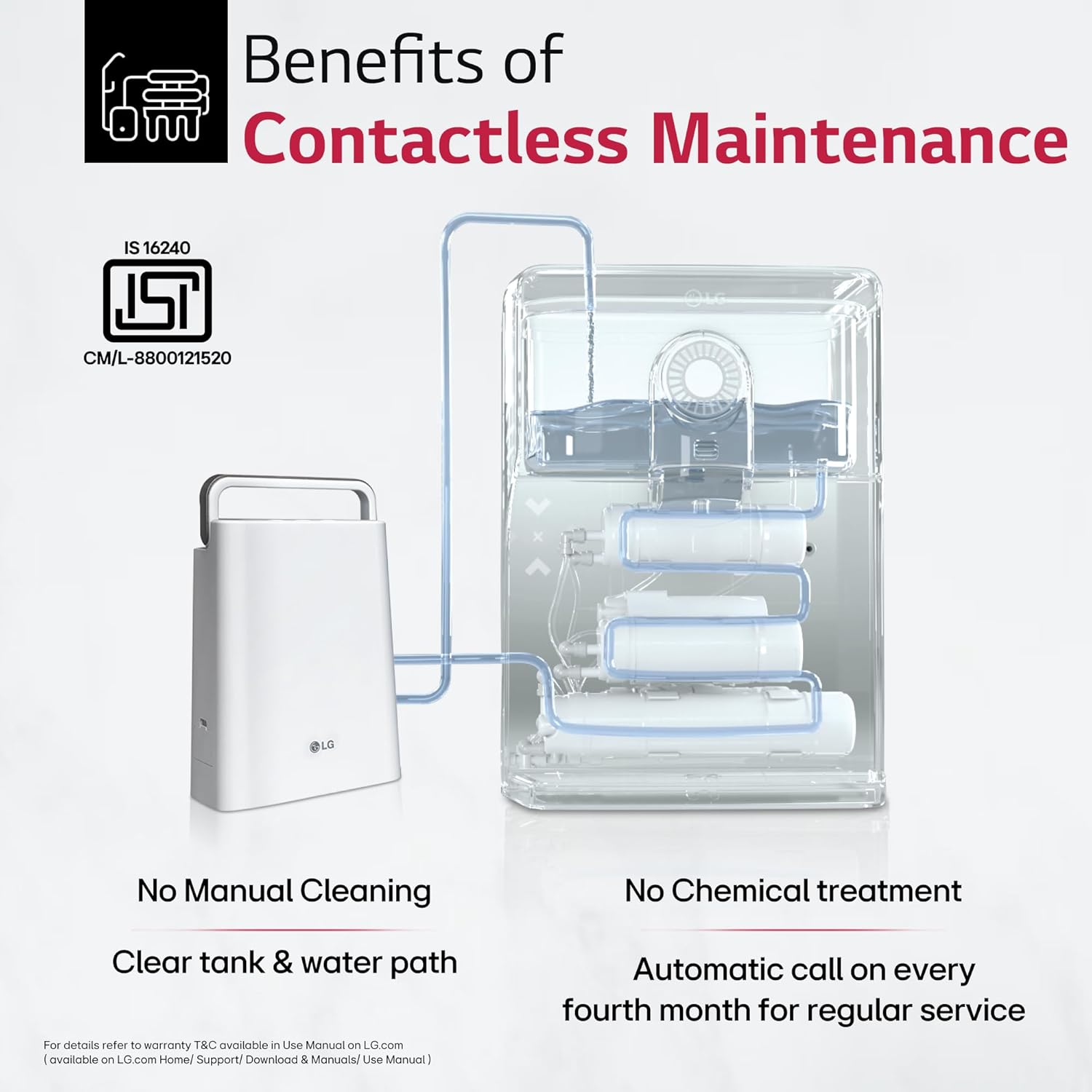 LG WW132NF RO Water Purifier | 8L Storage Airtight Stainless Steel Tank | Multi Stage Filtration | Wall Mount | Suitable for all Water Sources,  Black Mahajan Electronics Online