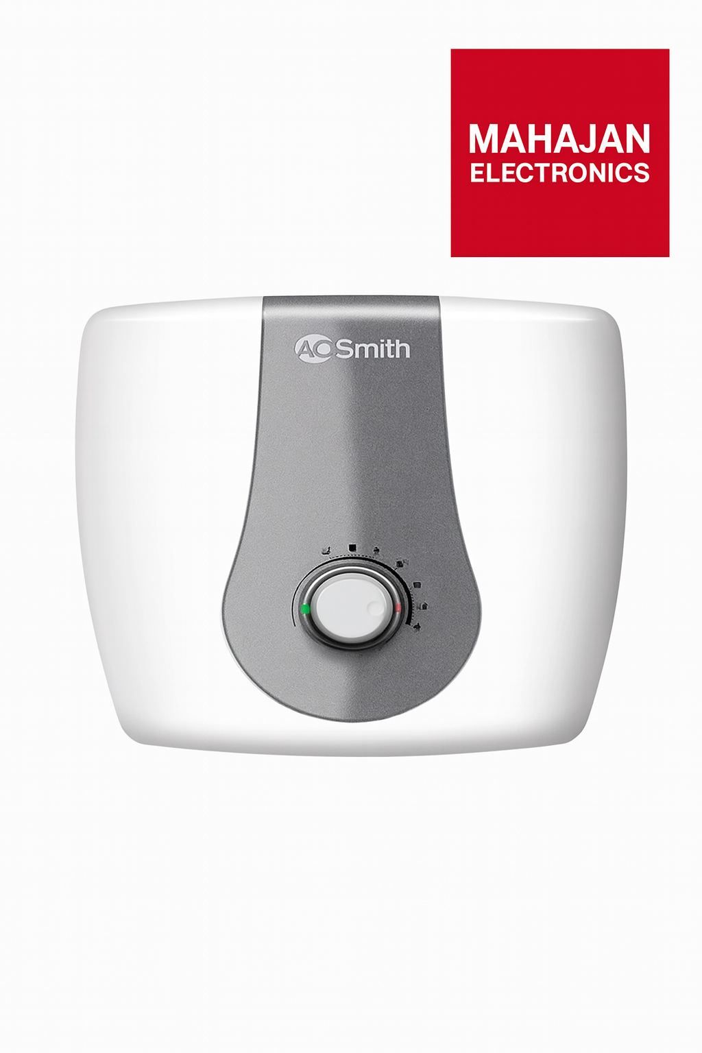 Electric water heater with Smith logo on a white background, featuring Mahajan Electronics branding.
