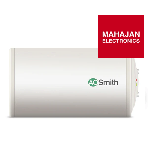 AO Smith water heater with Mahajan Electronics logo on a white background
