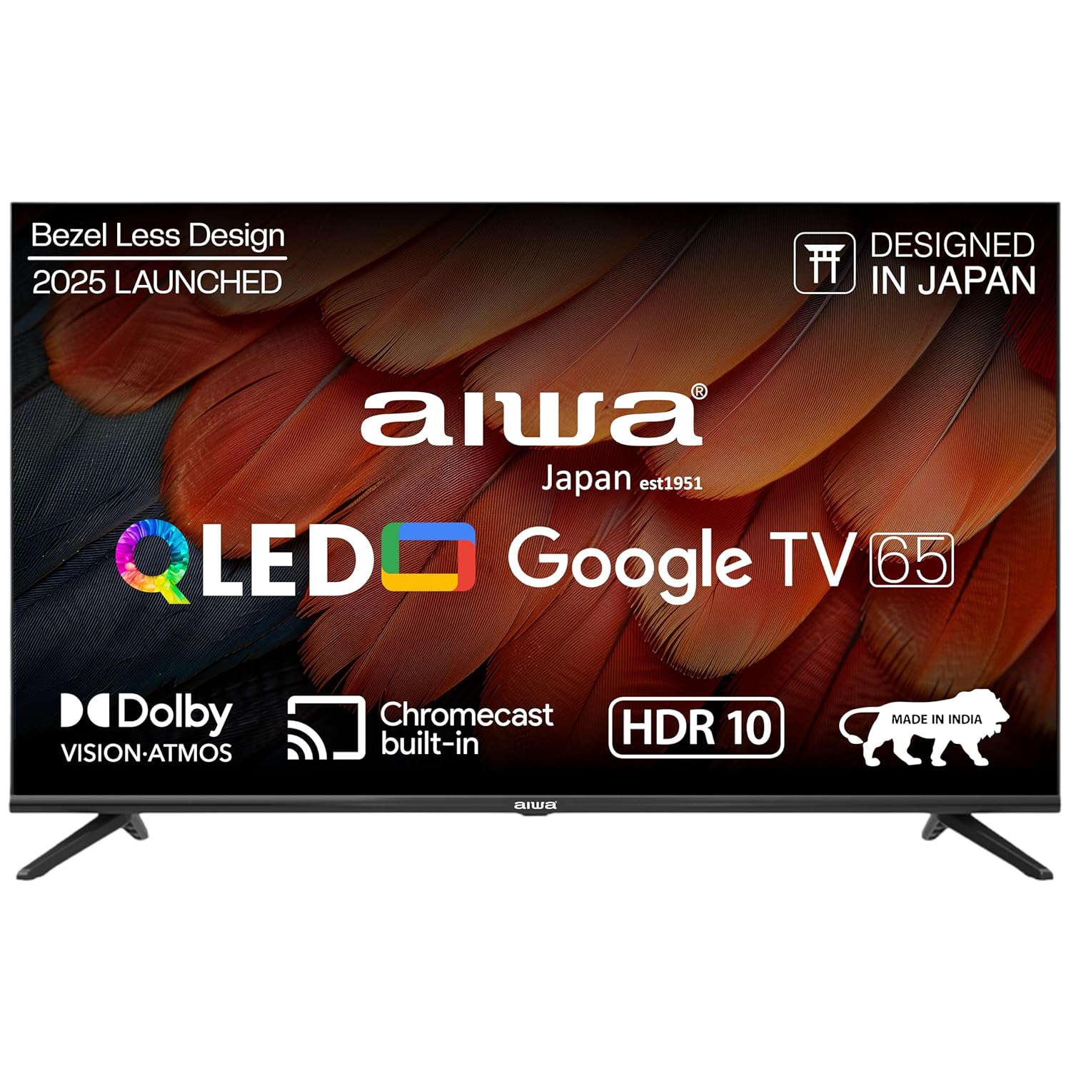 Aiwa A65QUHDX3-GTV 165 cm (65 Inches) QLED Display 4K Ultra HD | Google TV | Smart TV | Dolby Vision | Magnifiq Series Bezel-Less | 2 GB RAM | 16 GB Storage | Dolby Atmos Audio | Signature Sound Mahajan Electronics Online