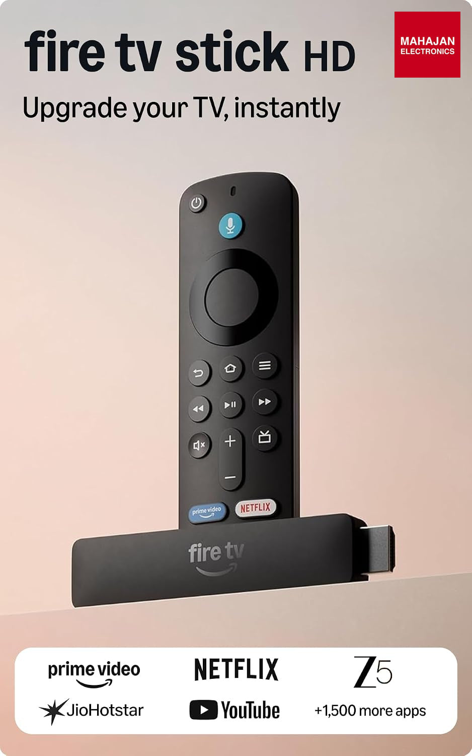Amazon Fire TV Stick HD (2nd Gen) with Alexa+ Voice Remote, Wi-Fi 6, Black – Mahajan Electronics Online.