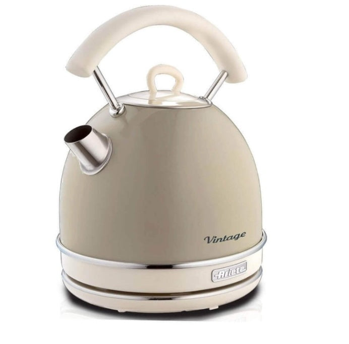 Ariete 2877 Vintage 1.7L Electric Kettle (Beige) | 2000W Stainless Steel | Retro Design | 360° Cordless Base | Auto Shut-Off Mahajan Electronics Online