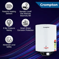 Crompton Arno Neo 15-L 5 Star Rated Storage Water Heater with Advanced 3 Level Safety (White) - Mahajan Electronics Online