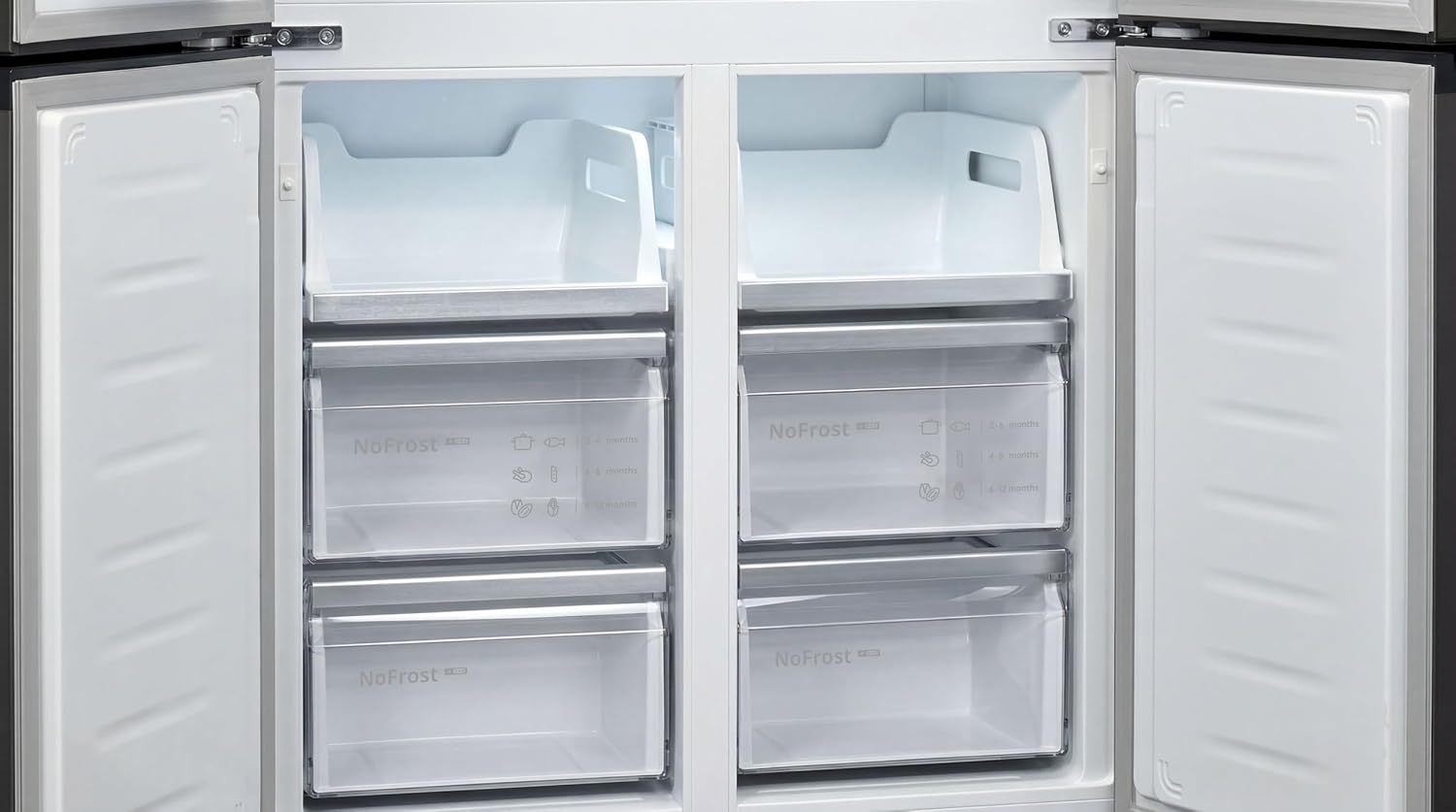 Bosch KCP88E256I 503L, 3 Star 2026 Model, Frost Free 4 Door Side-by-Side Refrigerator with Perfect fit technology,Zero Gap, Prevents wall collision,VitaFresh Plus Technology( Dark Lake Metal)-Online Mahajan Electronics