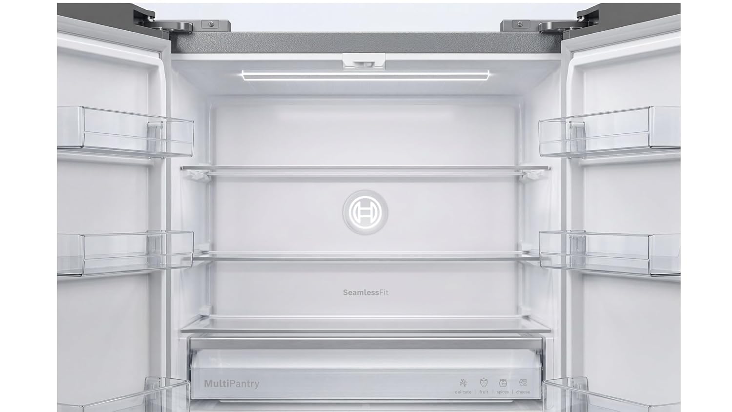 Bosch KCP88E256I 503L, 3 Star 2026 Model, Frost Free 4 Door Side-by-Side Refrigerator with Perfect fit technology,Zero Gap, Prevents wall collision,VitaFresh Plus Technology( Dark Lake Metal)-Online Mahajan Electronics