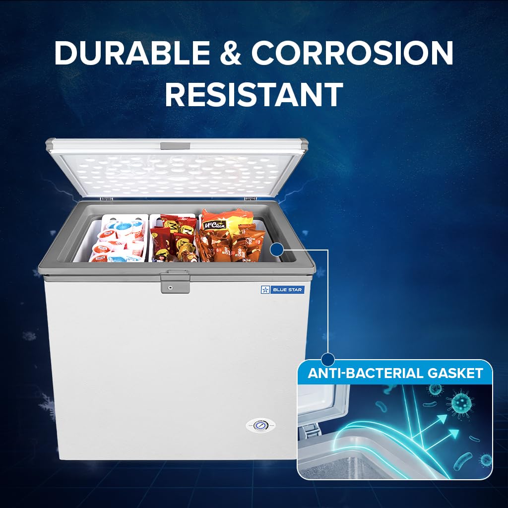 Blue Star HT3-N230, 215 Liter Hard Top Single Door Deep Freezer (White, 3-star) Bluestar