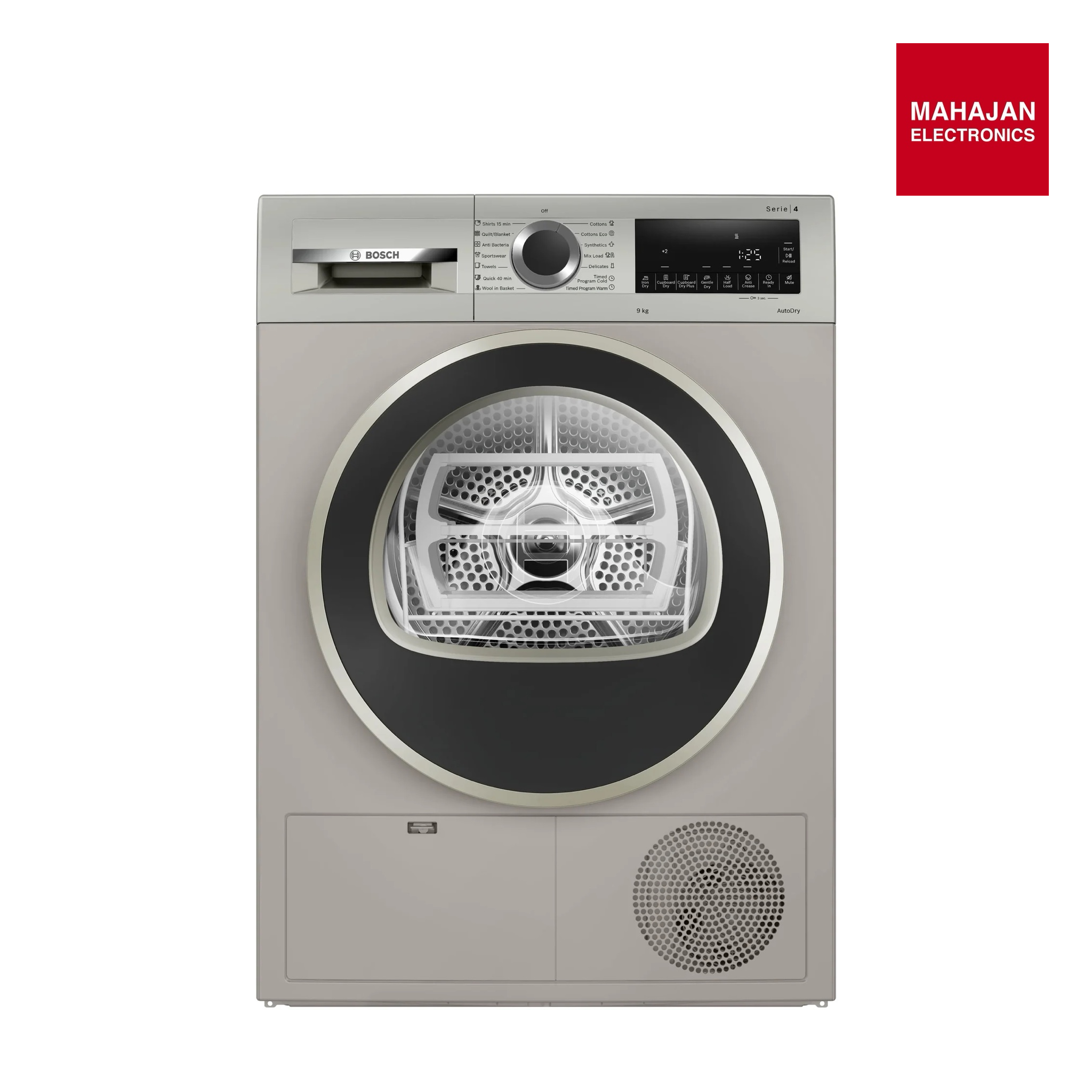 BOSCH WPG24108IN Series 4 condenser tumble dryer 9 kg Silver inox Mahajan Electronics Online