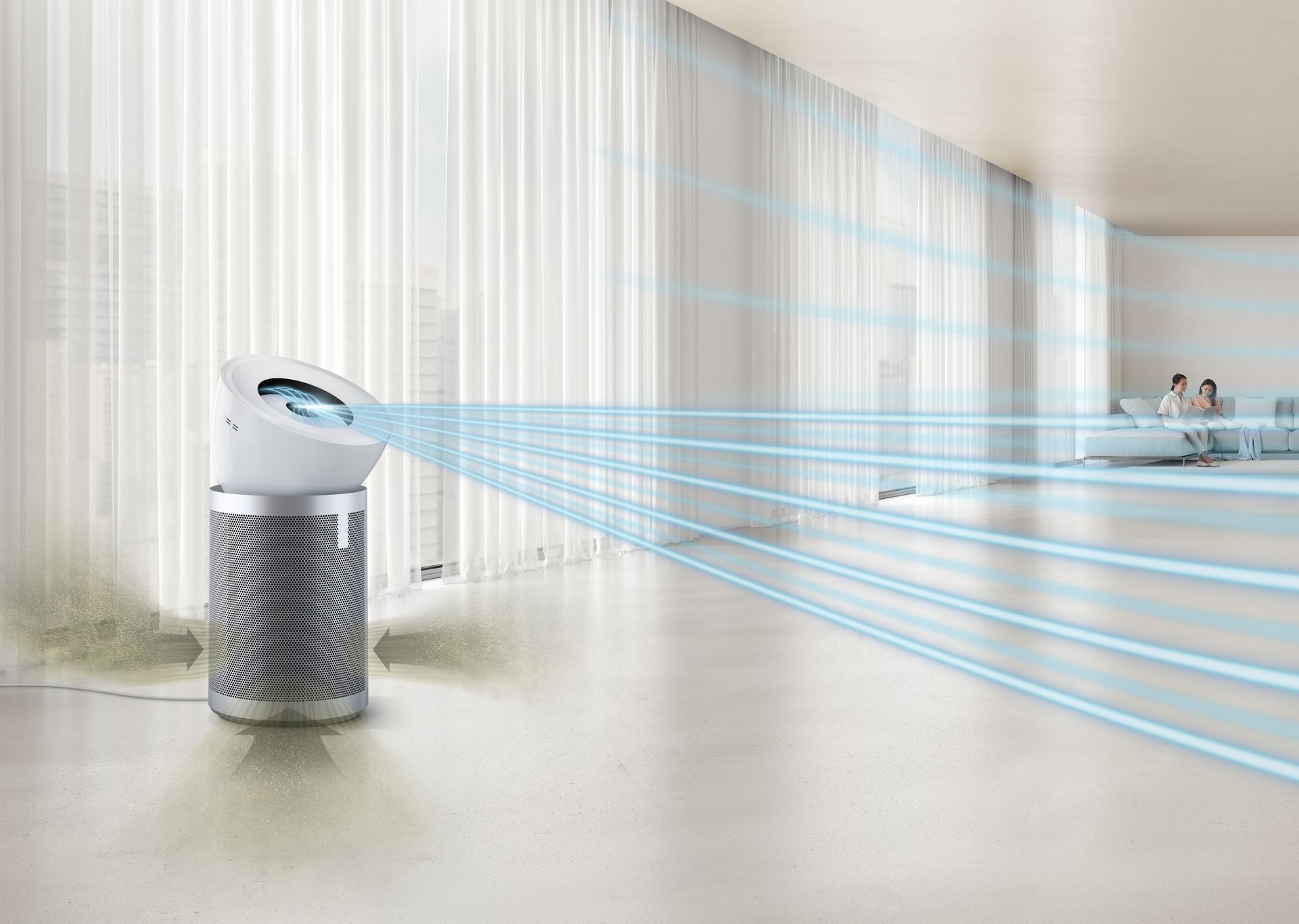 Dyson Air Purifier Big+Quiet BP02 White/Satin Silver 2023 Area Coverage 1076 sq feet - Mahajan Electronics Online