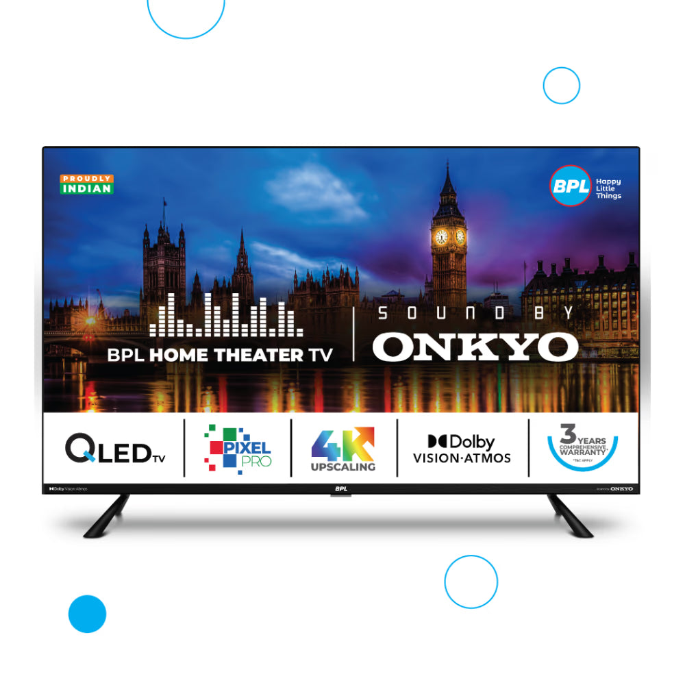 BPL 55QF5540 139.7 cm (55 inch) Goole Smart Onkyo Home Theatre QLED TV, Black Mahajan Electronics Online