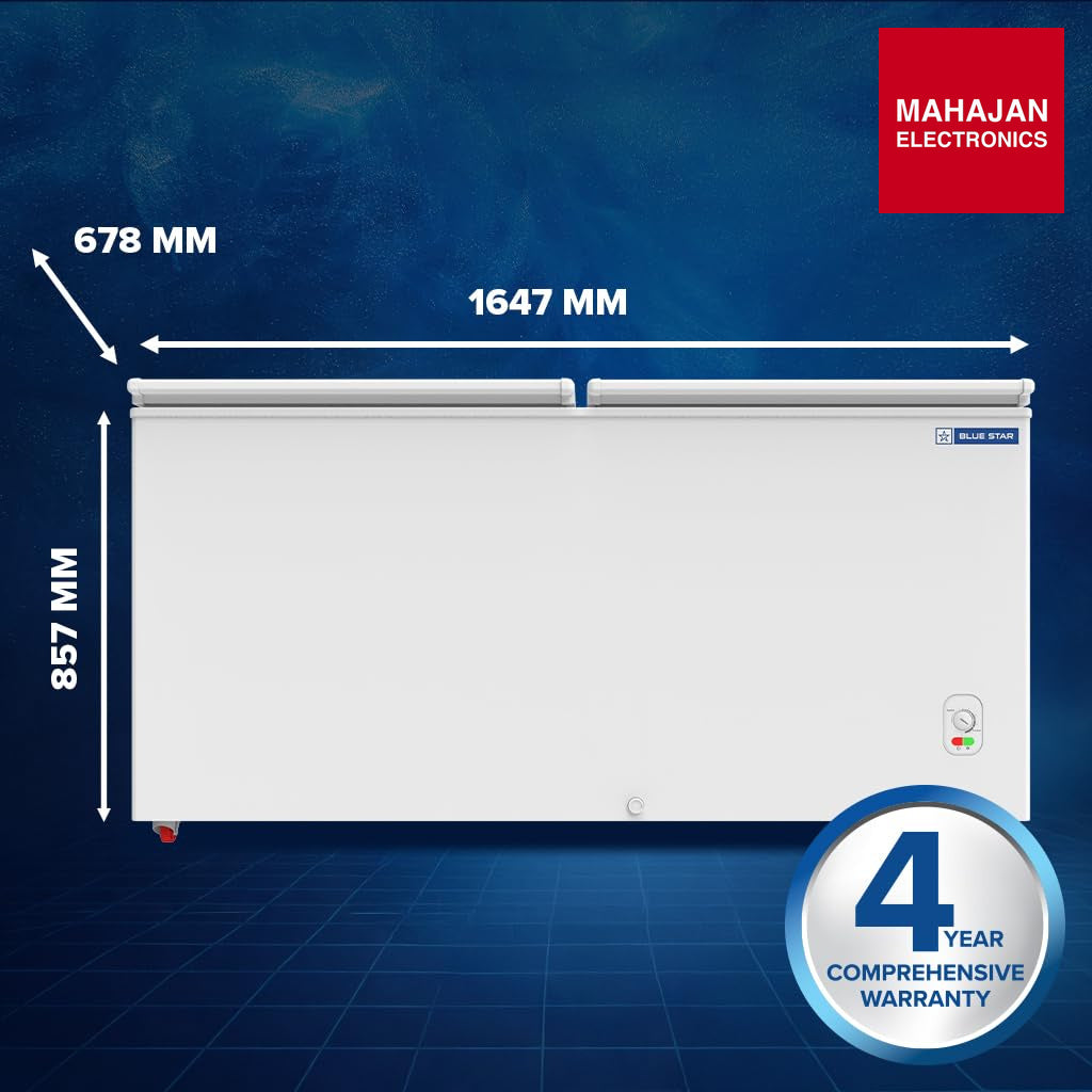 Blue Star HT3-M525 525 L Double Door Deep Freezer White – Mahajan Electronics Online.
