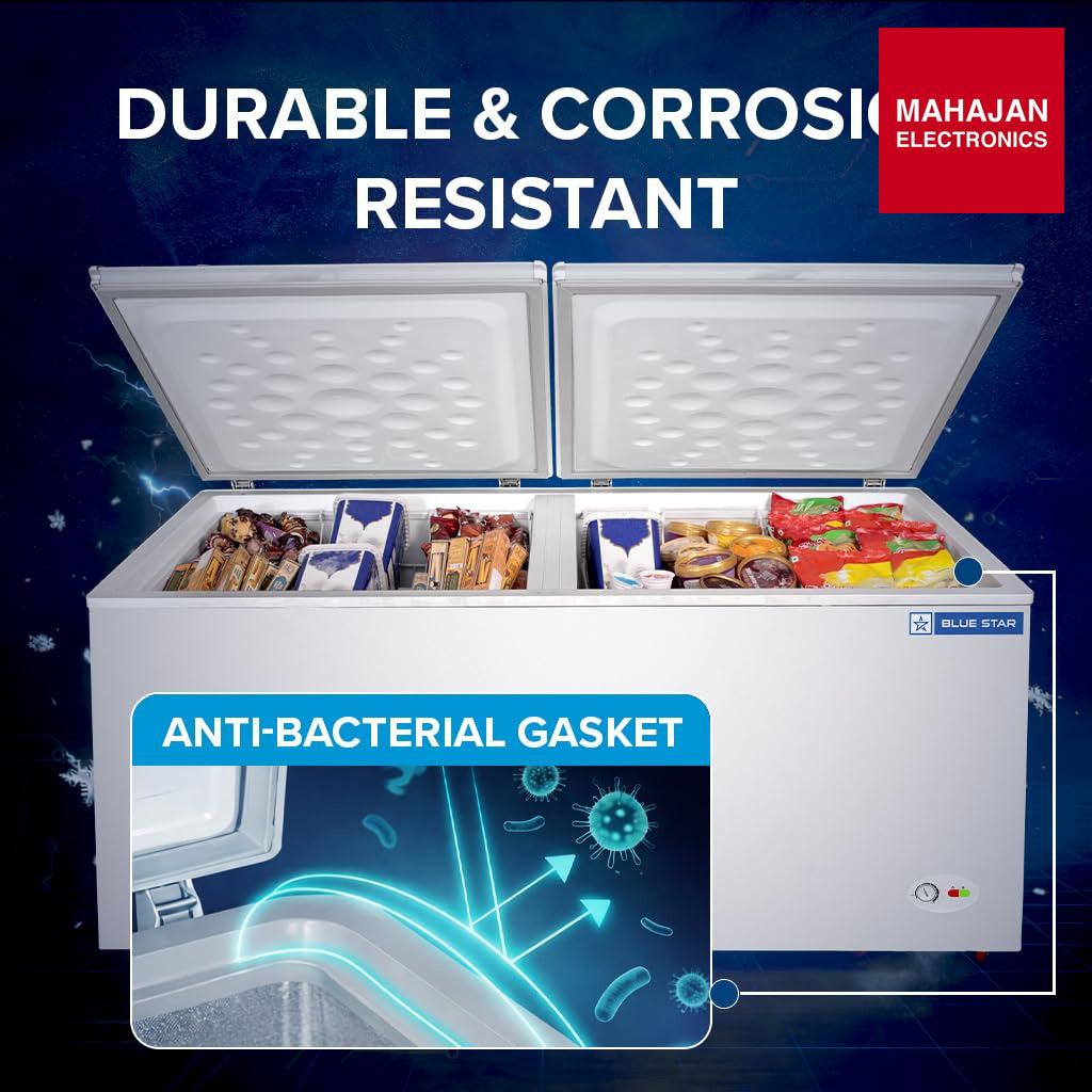 Blue Star HT3-M525 525 L Double Door Deep Freezer White – Mahajan Electronics Online.