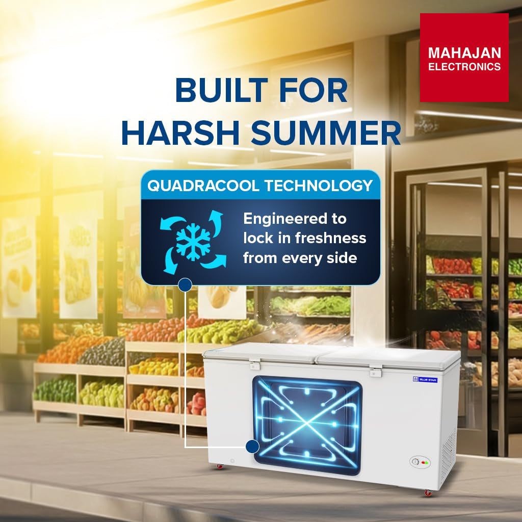 Blue Star HT4-N575 575 L Double Door Deep Freezer White – Mahajan Electronics Online.