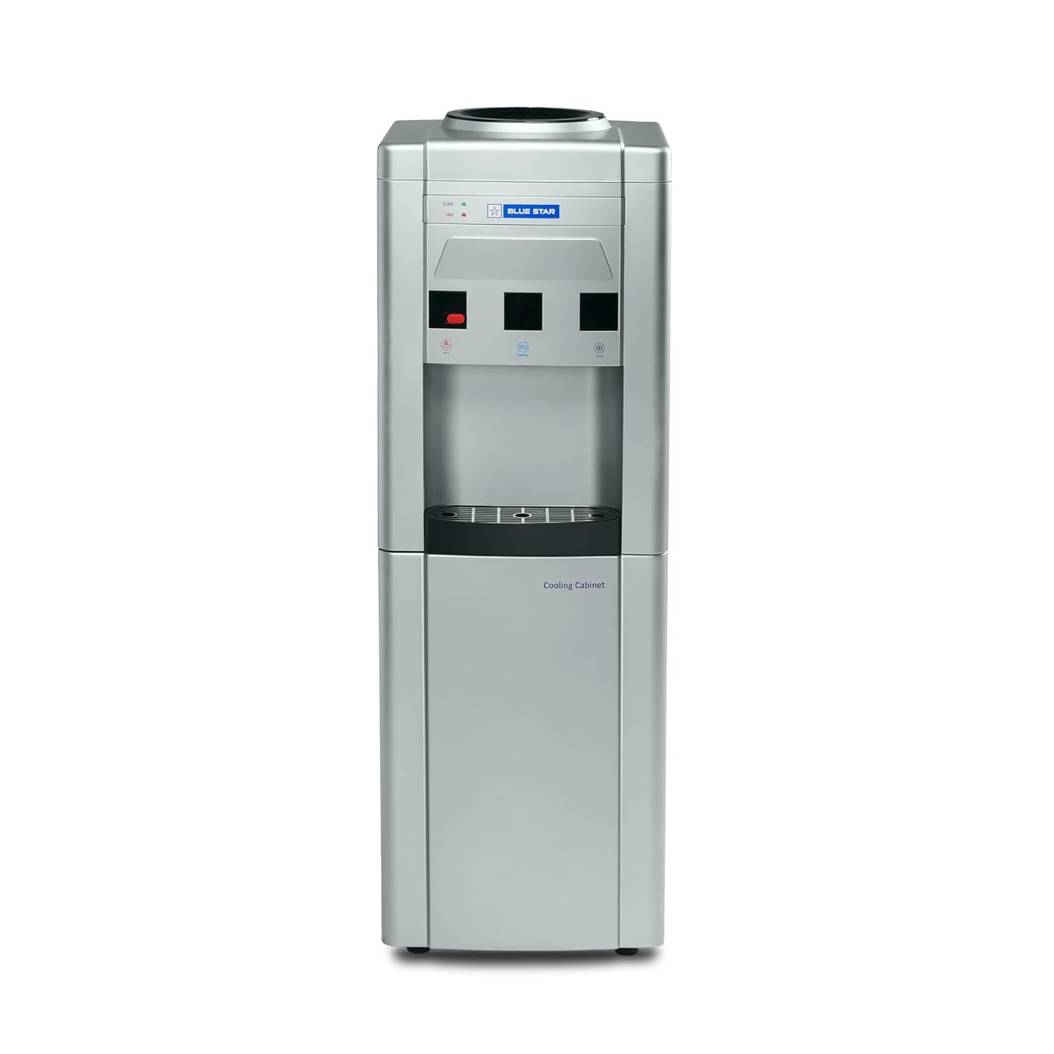 Blue Star BWD3FMRGA-G Water Dispenser with Refrigerator | Hot, Cold & Normal Water | 15L Cooling Cabinet | Floor Standing Water Cooler | GreOnline Mahajan Electronics
