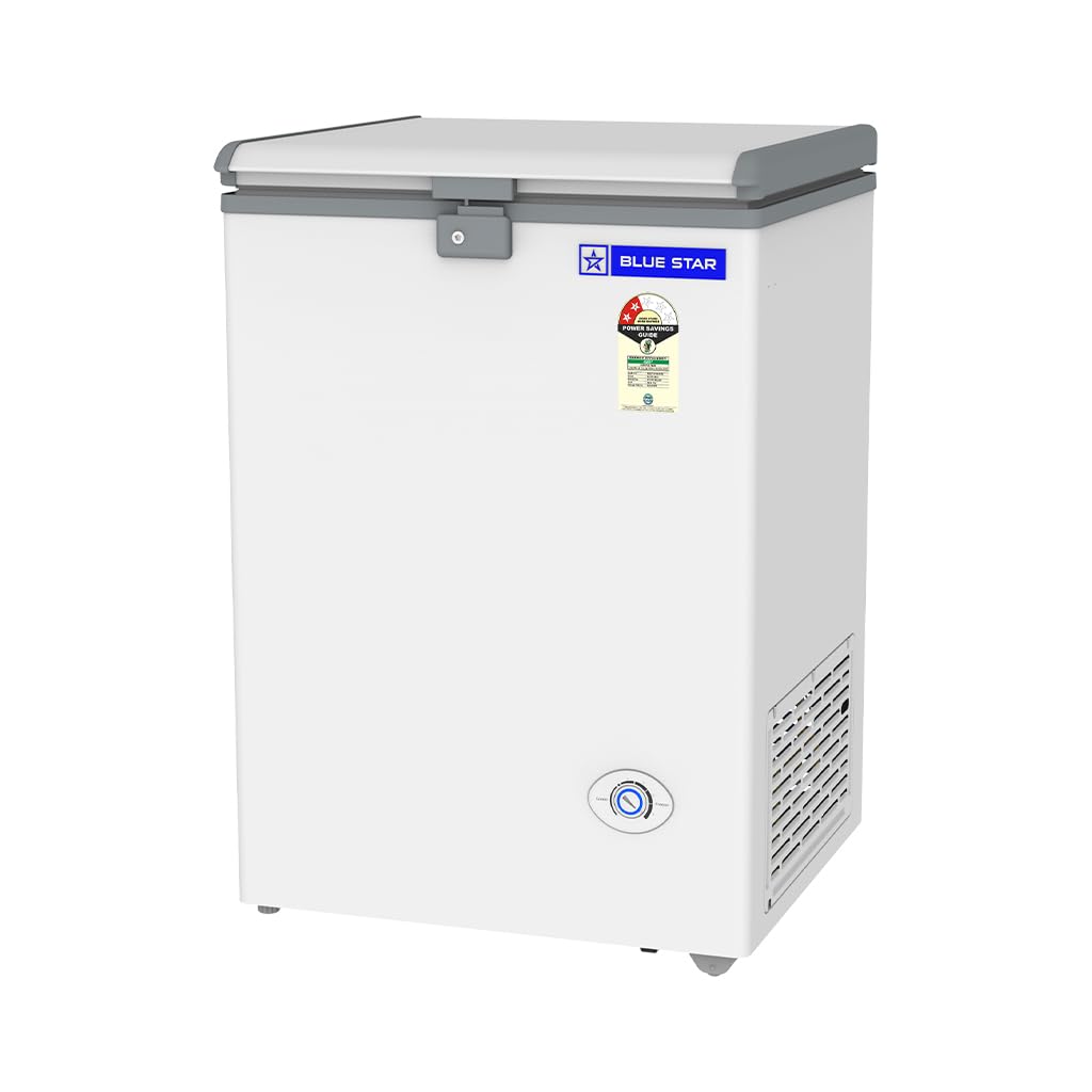 Blue Star HT2-N130 130L Double Door Deep Freezer ( 108L STORAGE)| R290 | 2 Star | White-Online Mahajan Electronics
